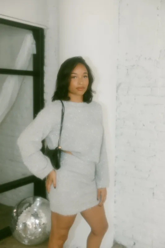 Metallic Fuzzy Skirt sold by LANE 201