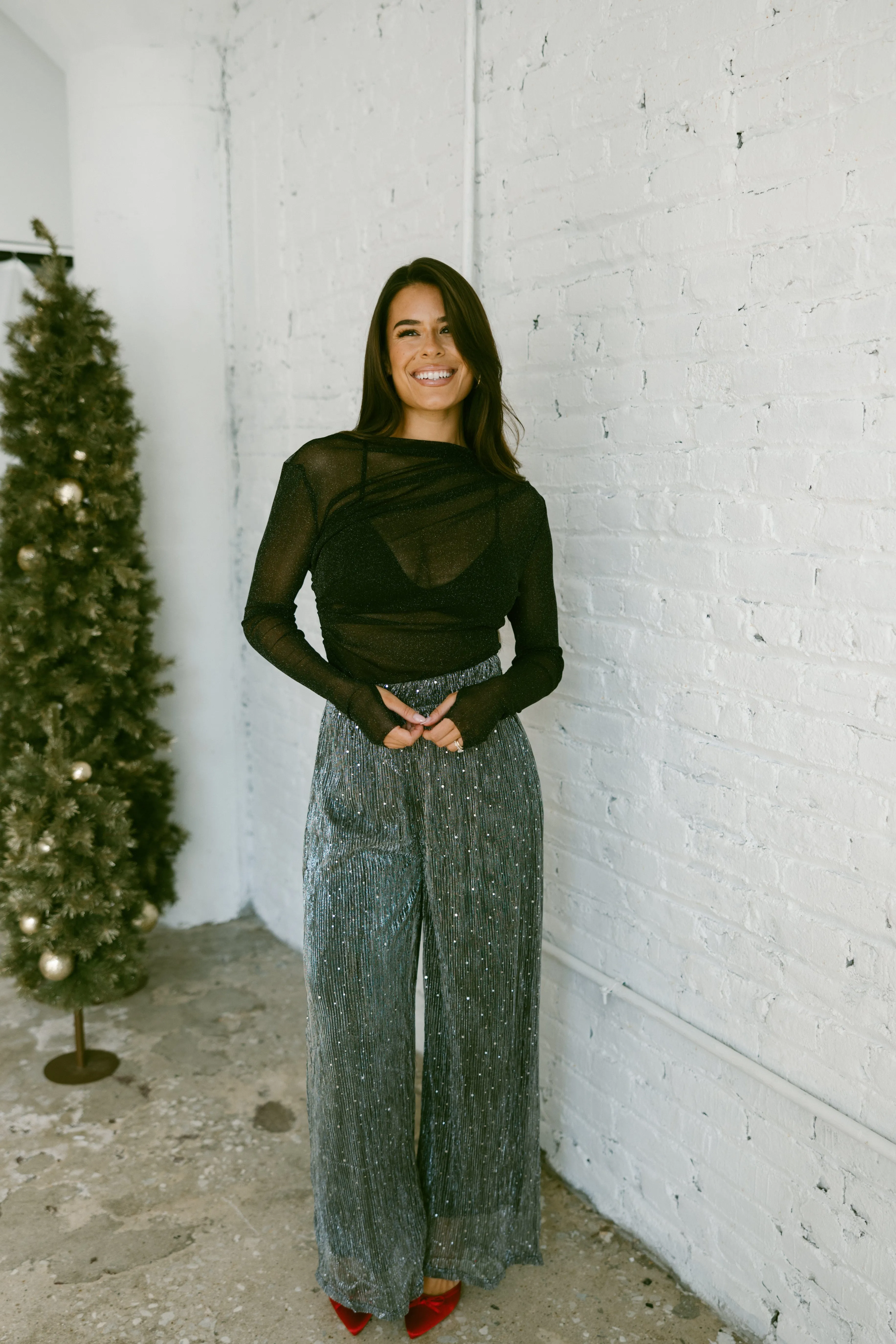 Sheer Mesh Draped Bodysuit sold by LANE 201 product image thumbnail 4