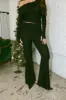 Shimmer Metallic Foldover Pants sold by LANE 201