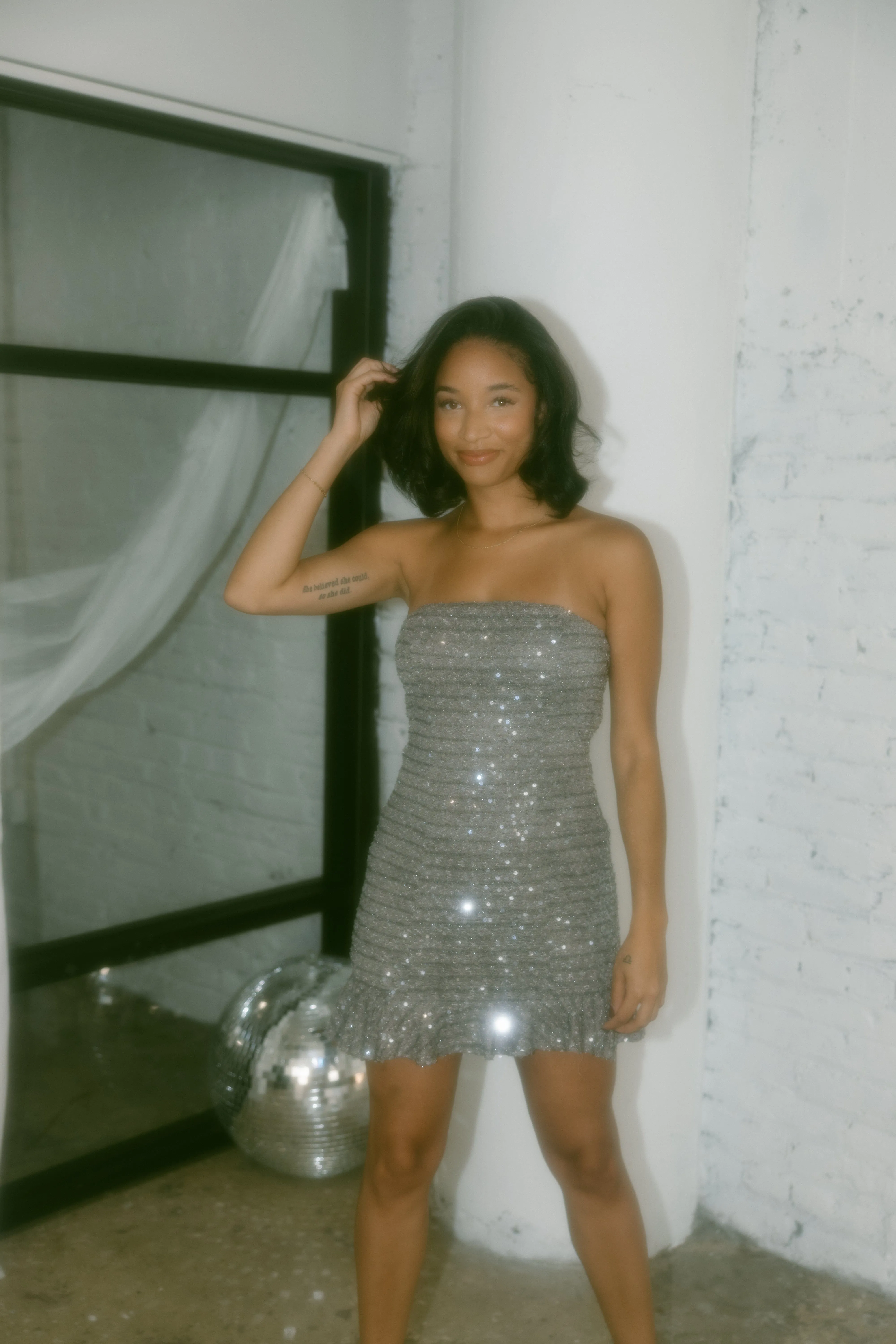 Sequin Strapless Mini Dress sold by LANE 201
