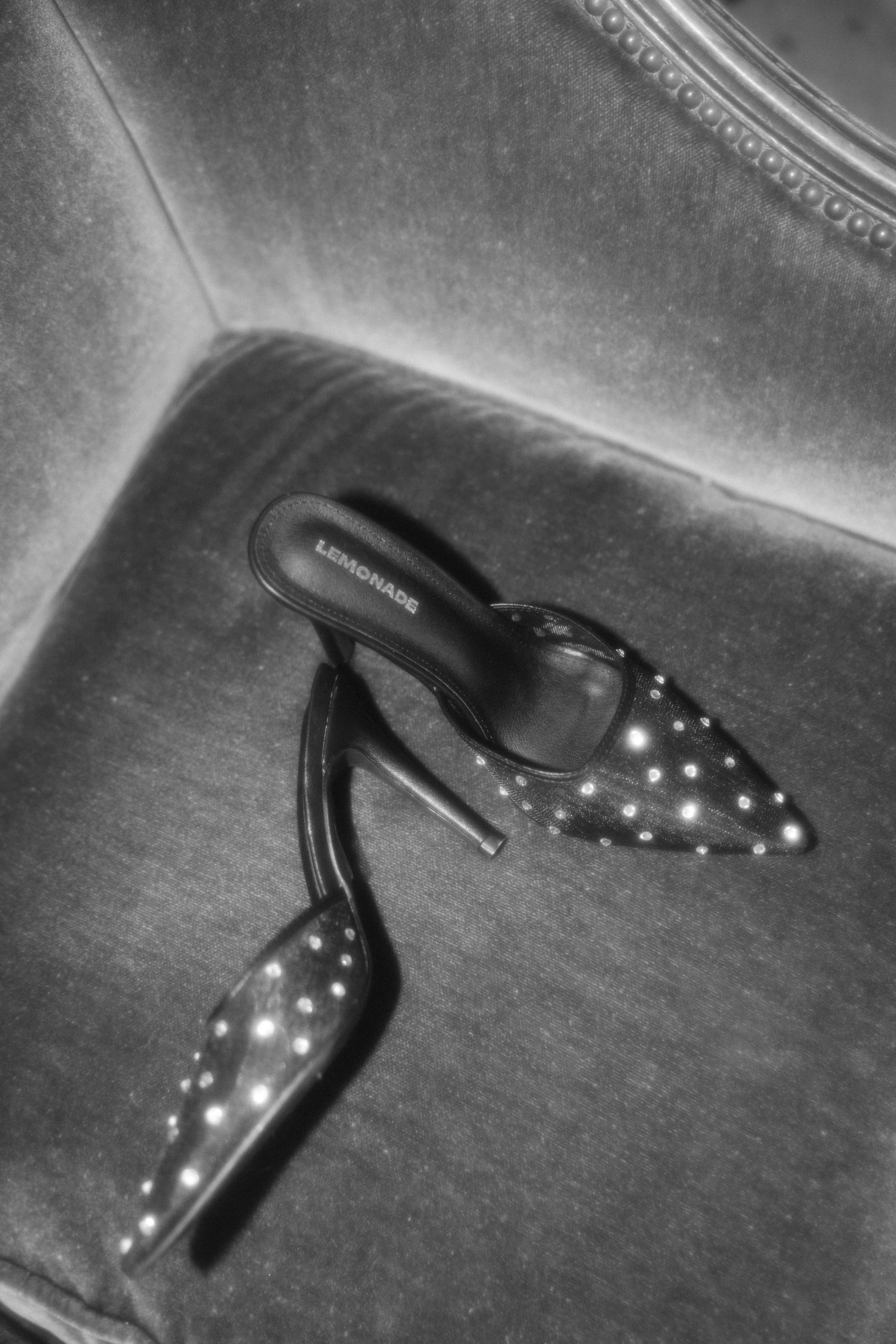 Mesh Rhinestone Heel sold by LANE 201 product image thumbnail 4