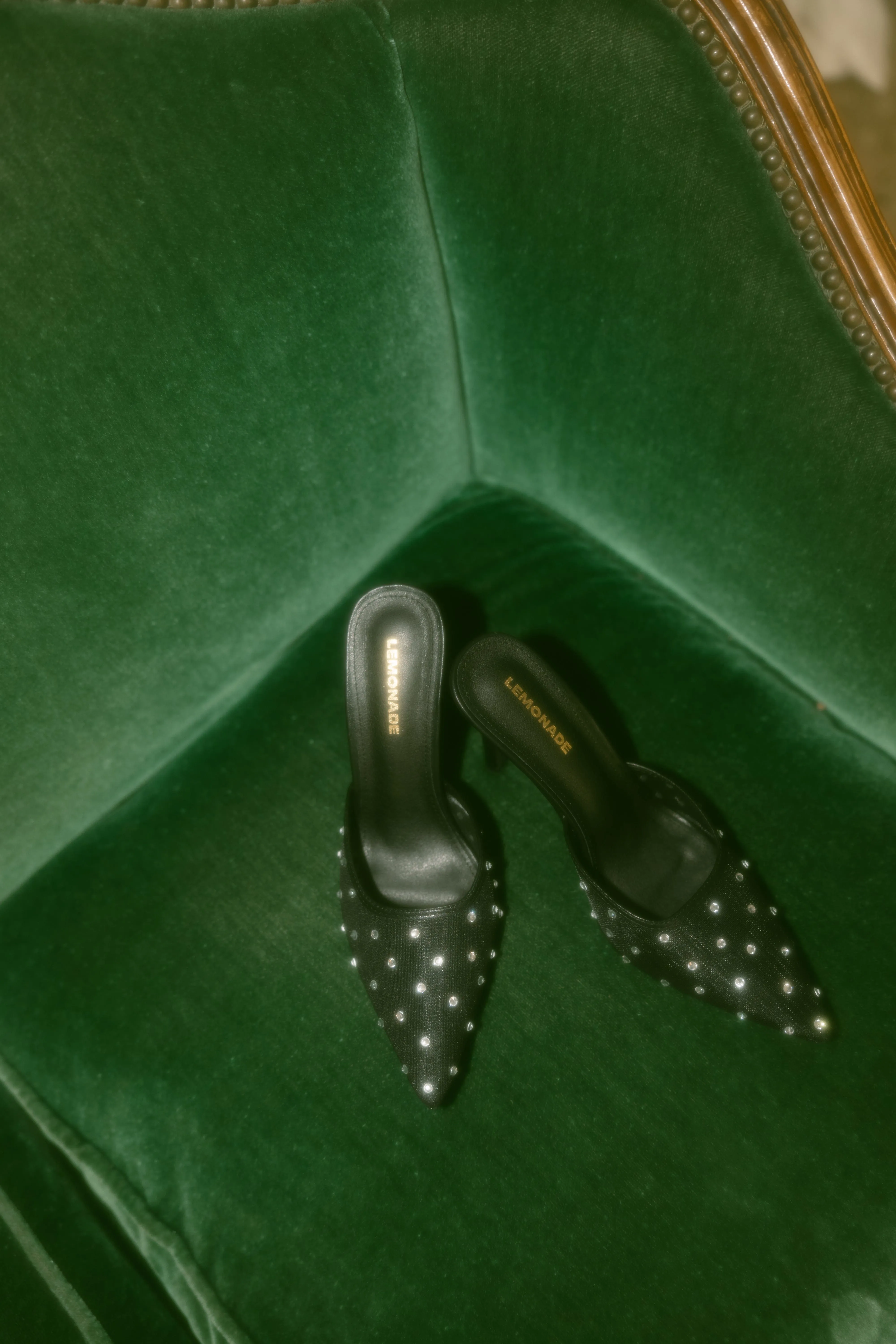 Mesh Rhinestone Heel sold by LANE 201 product image thumbnail 2