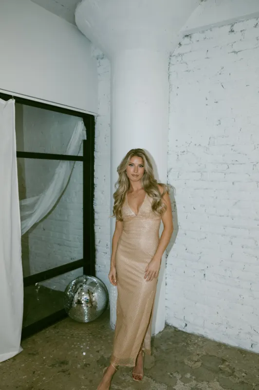 Champagne Diamante Dress sold by LANE 201