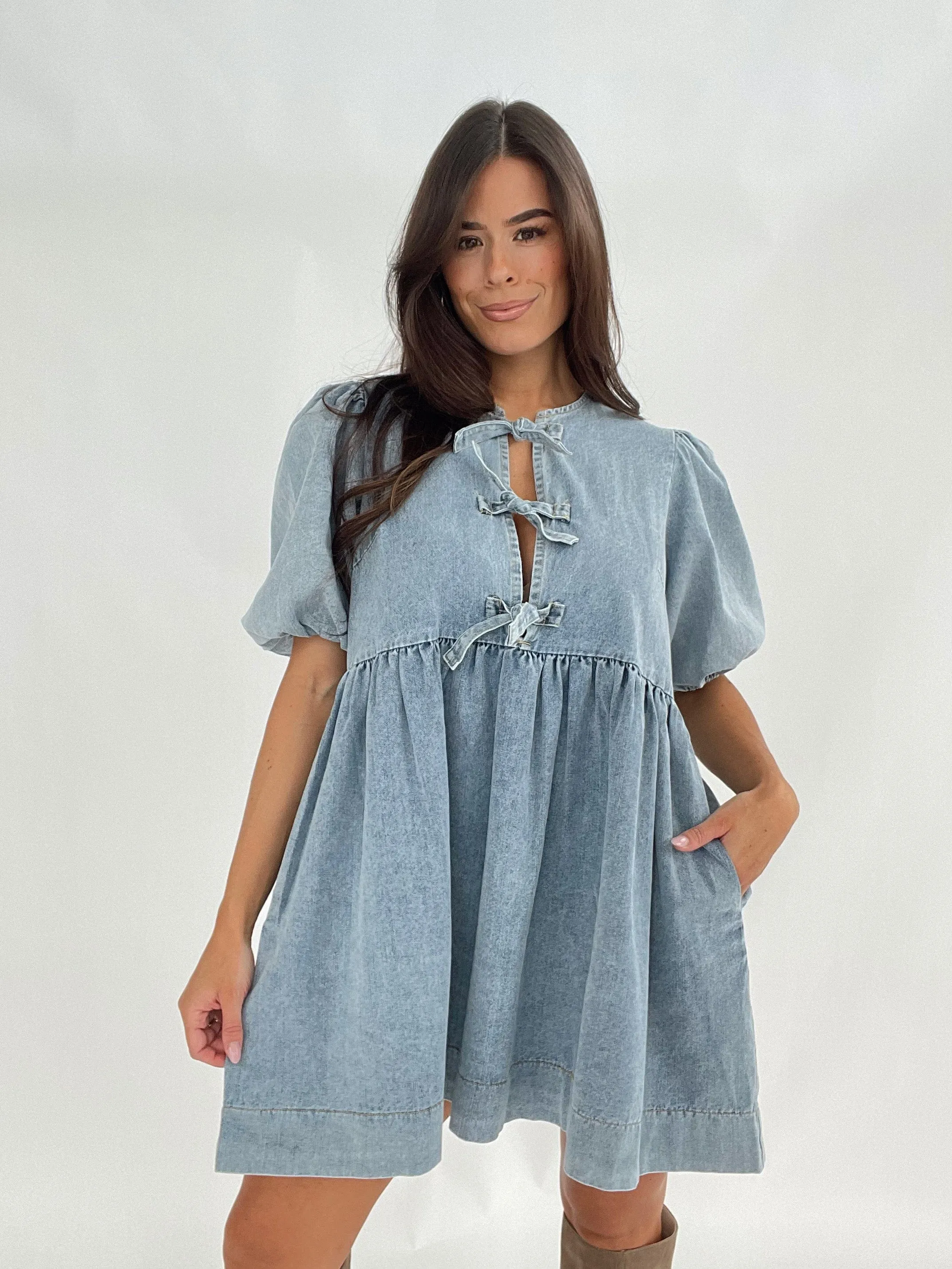 Lorena Denim Dress sold by LANE 201 product image thumbnail 3