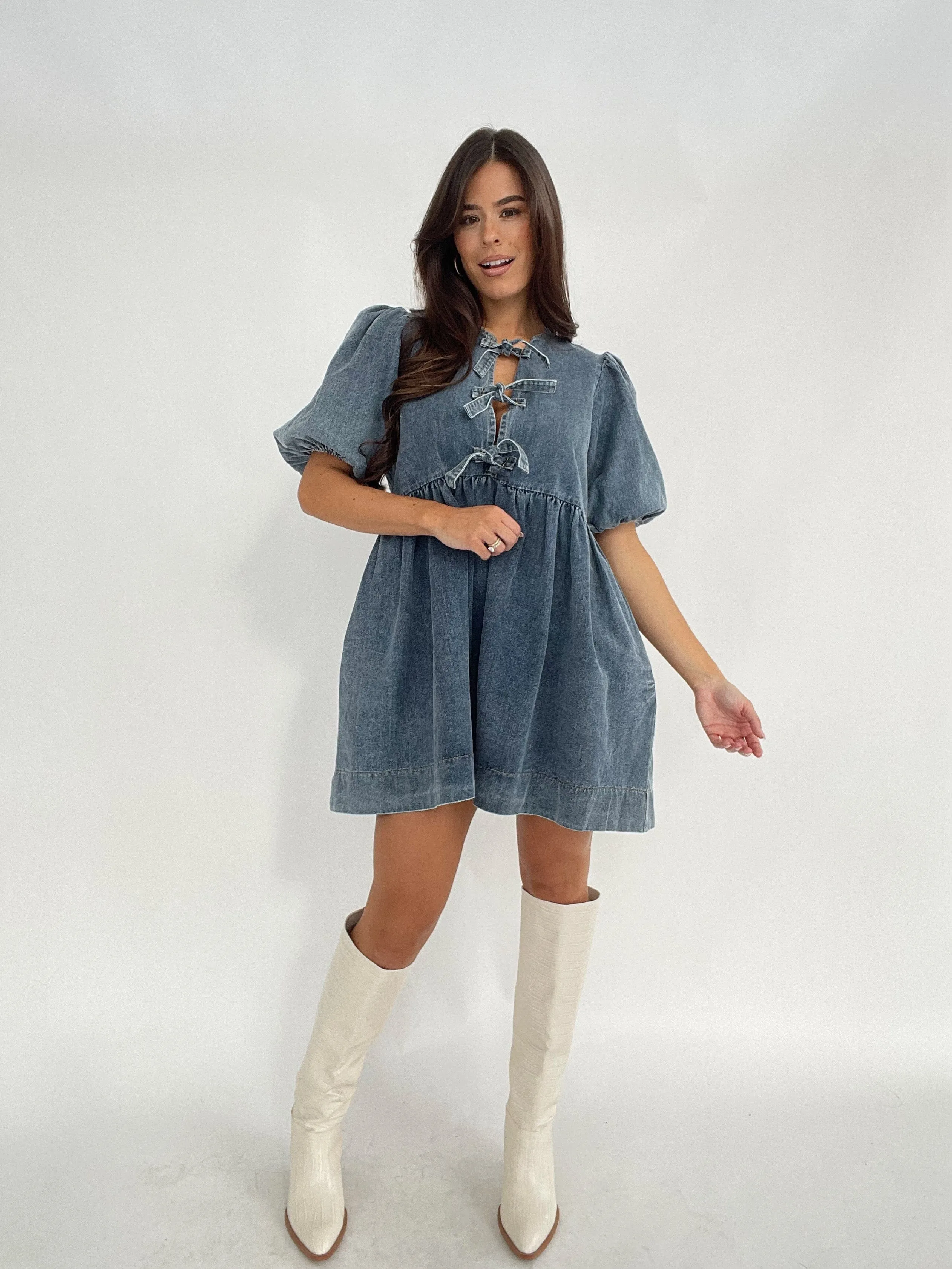 Lorena Denim Dress sold by LANE 201 product image thumbnail 5