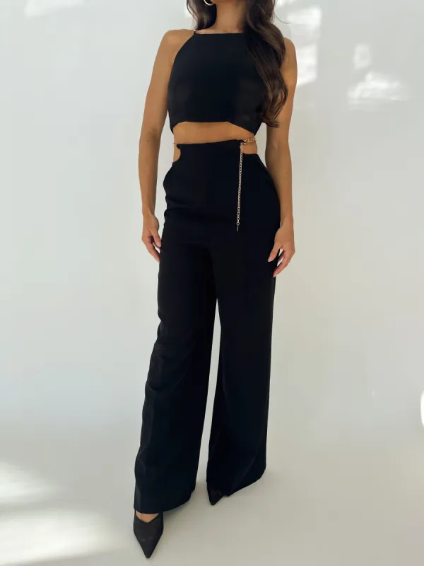 Black Gold Chain Pants sold by LANE 201