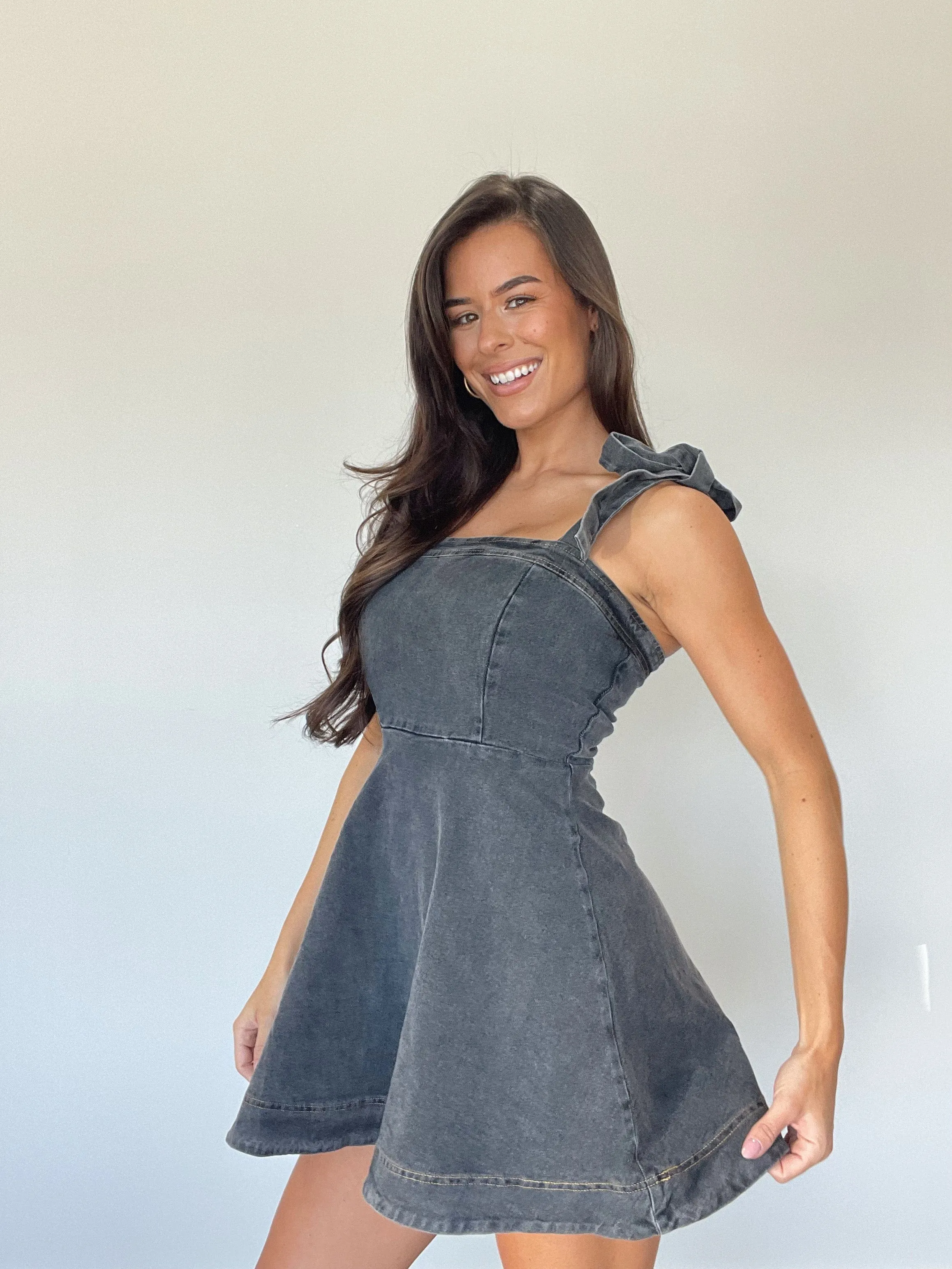 Acid Wash Denim Dress sold by LANE 201 product image thumbnail 3