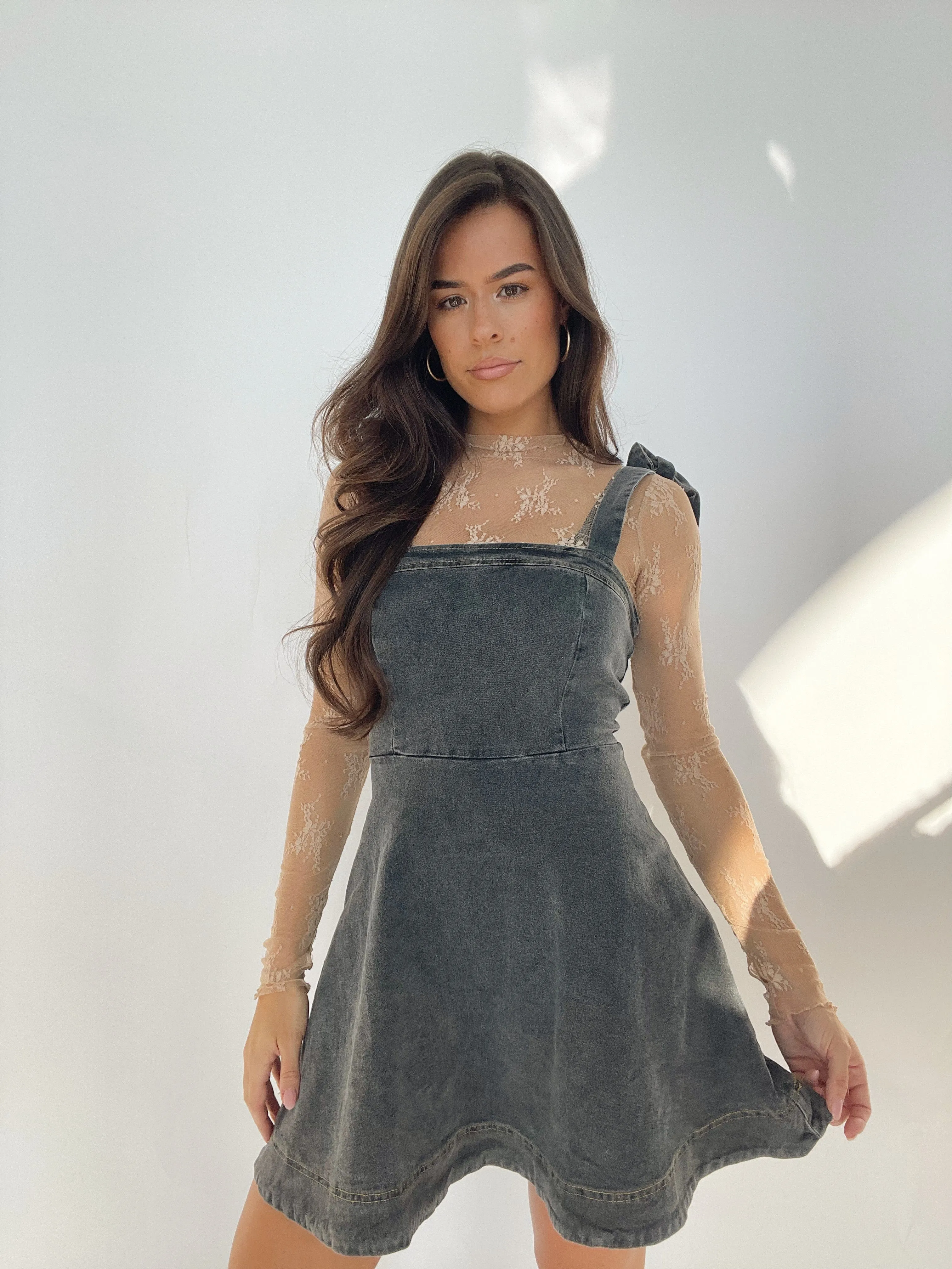 Acid Wash Denim Dress sold by LANE 201 product image thumbnail 5
