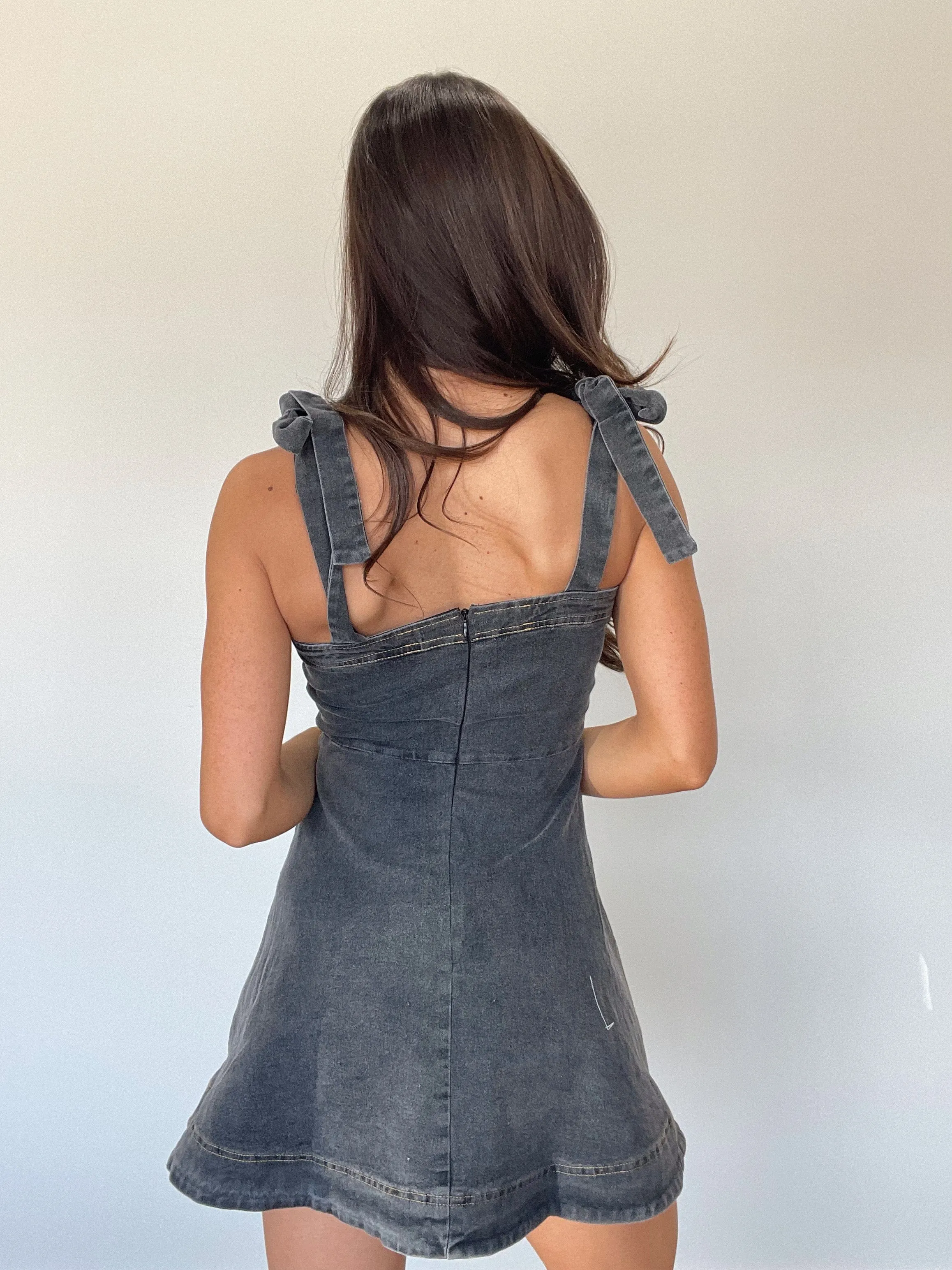 Acid Wash Denim Dress sold by LANE 201 product image thumbnail 2