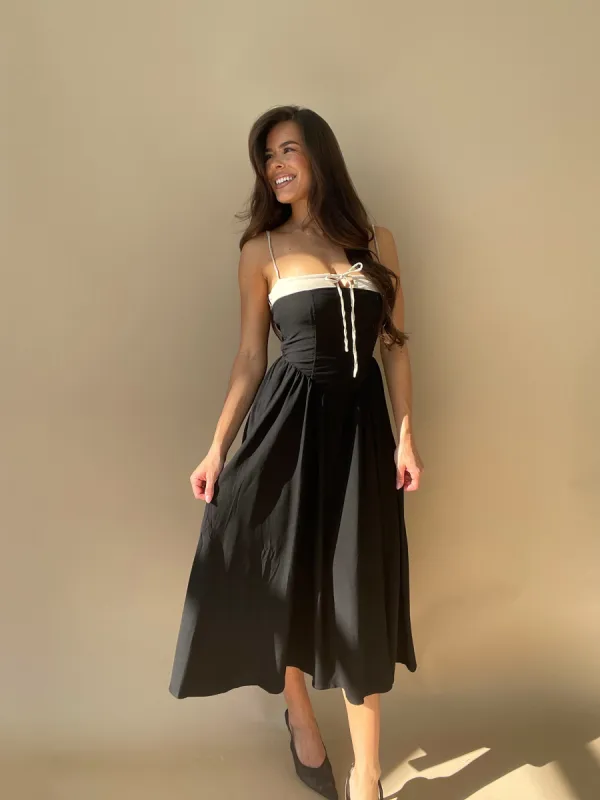 Black Corset Drop Waist Dress sold by LANE 201
