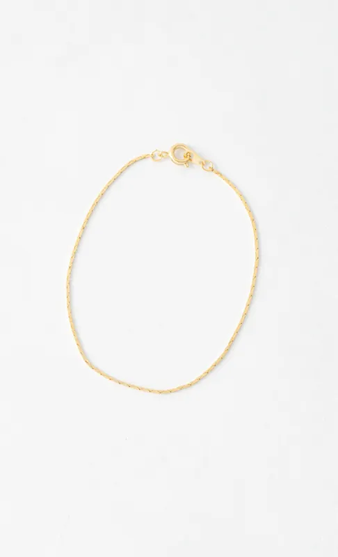 Minimalist Gold-Tone Thin Chain Bracelet sold by LANE 201