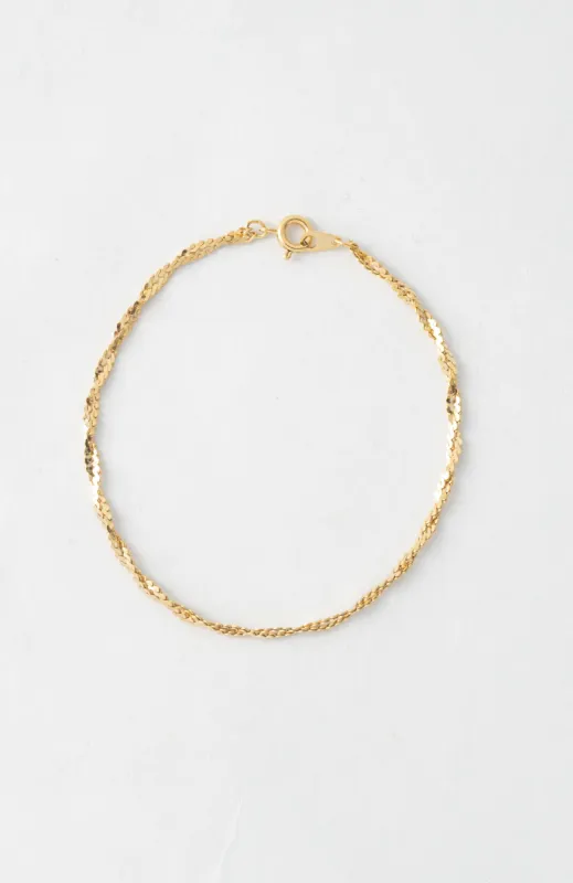 Twisted Gold Chain Bracelet sold by LANE 201