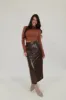 Chocolate Faux Leather Skirt sold by LANE 201
