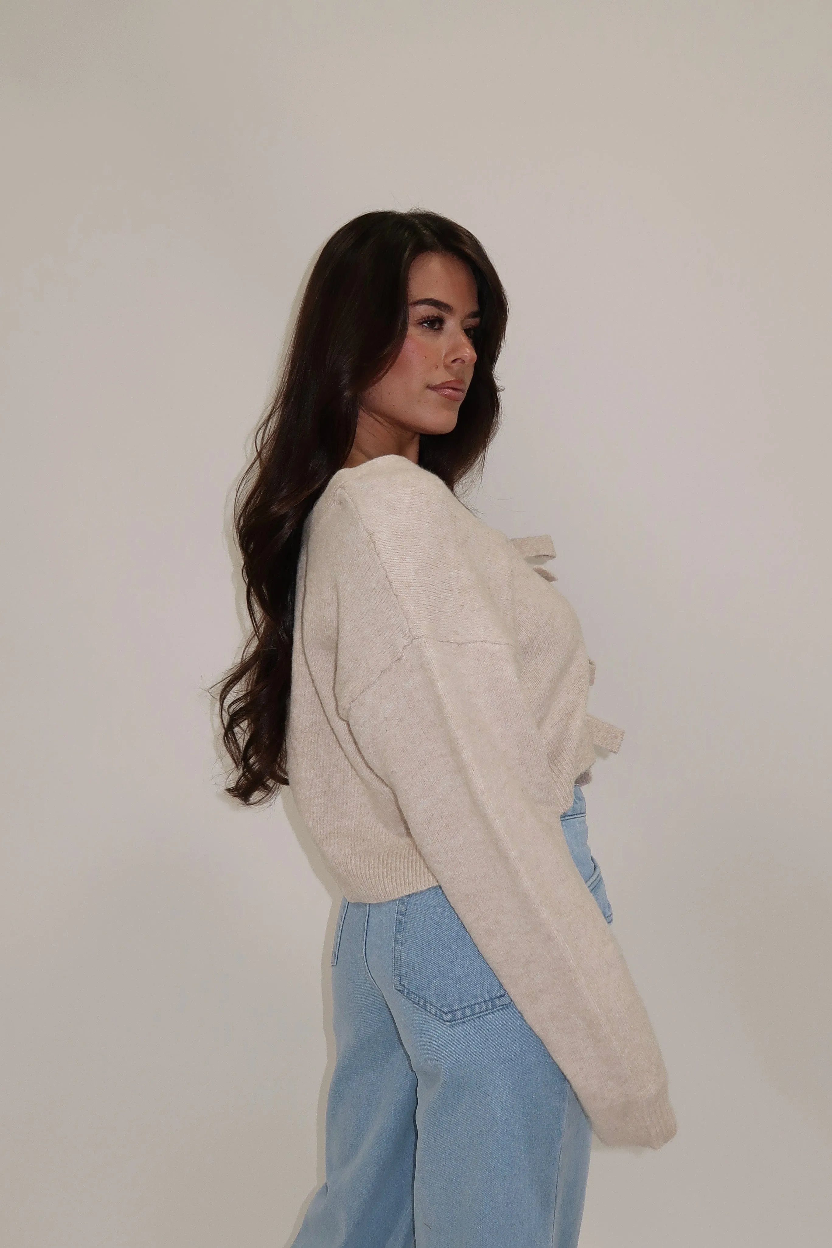 Knit Bow Sweater Top sold by LANE 201 product image thumbnail 2