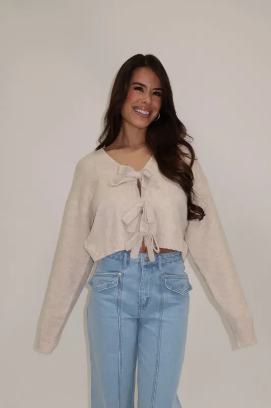 Knit Bow Sweater Top sold by LANE 201