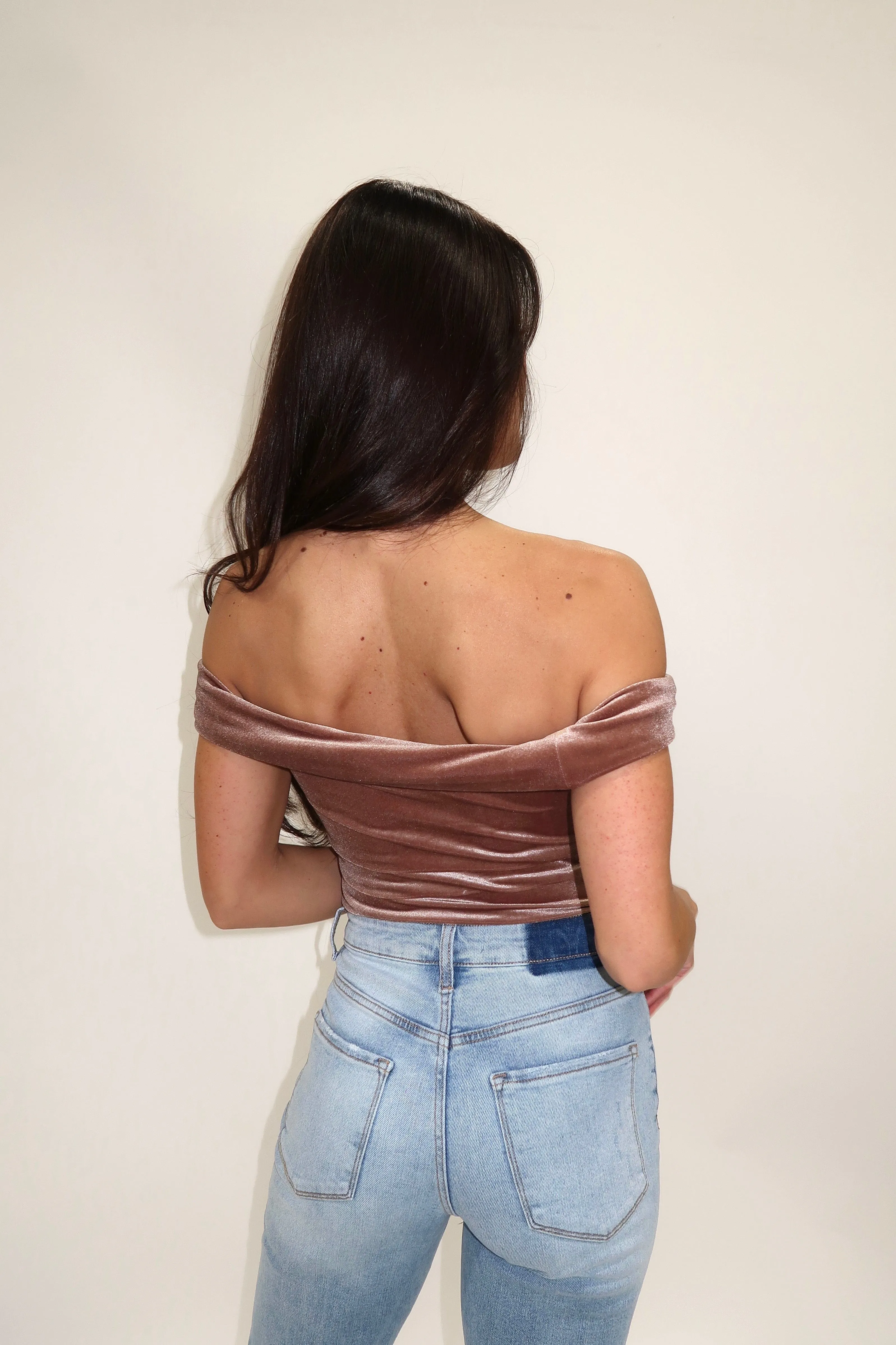 Dusty Rose Velvet Bodysuit sold by LANE 201 product image thumbnail 2