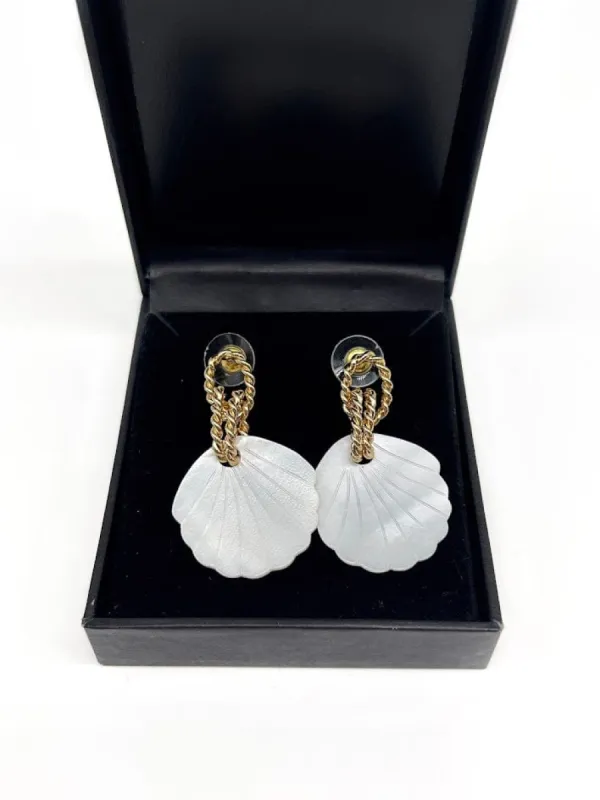 Tethered Shell Drop Earrings made by LANE 201