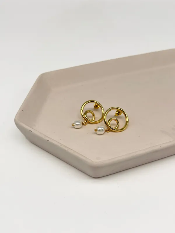 Pearl Wave Earrings sold by LANE 201