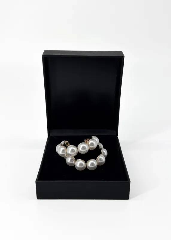 Grand Pearl Hoops sold by LANE 201