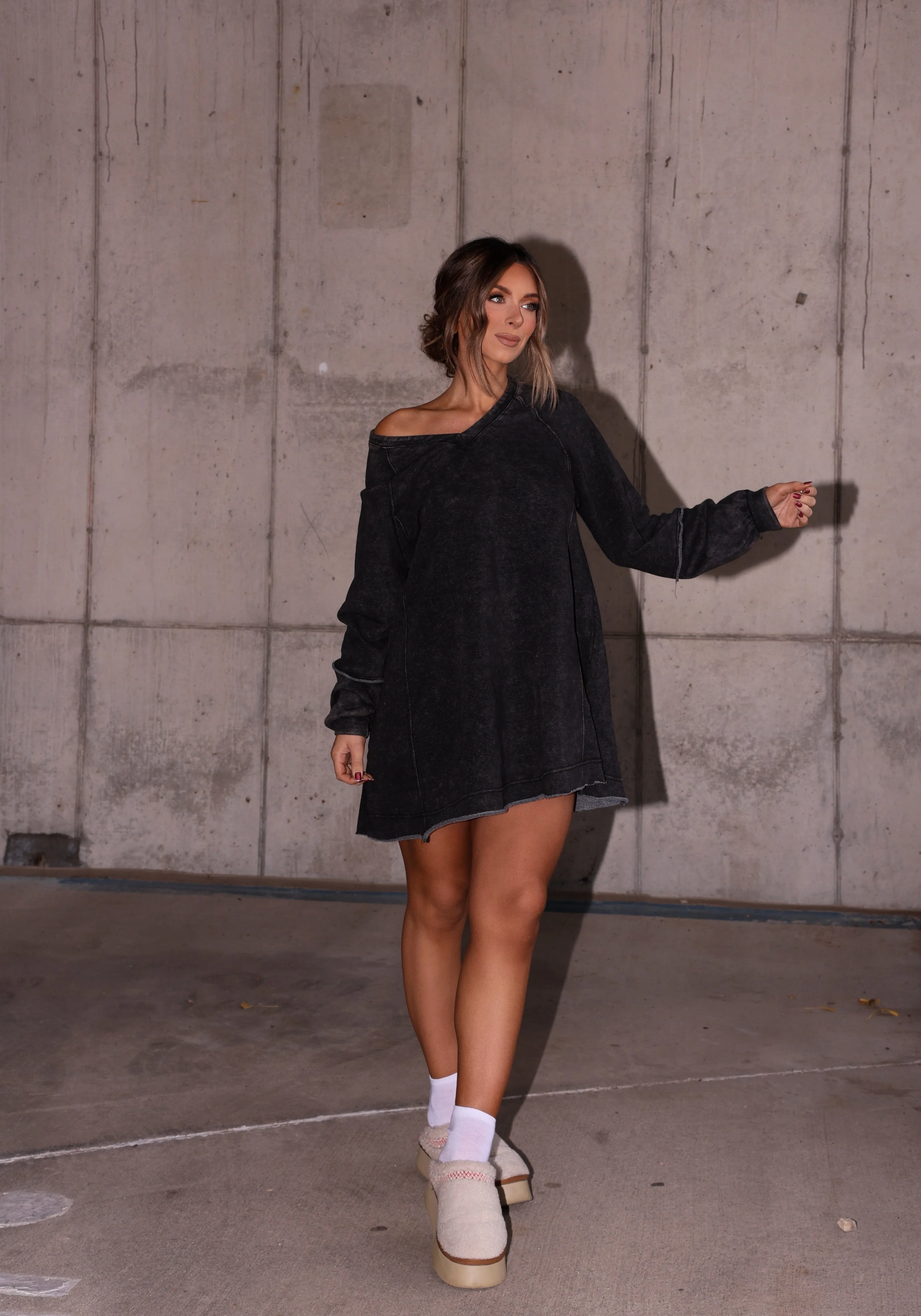 Mineral Wash Oversized Dress sold by LANE 201