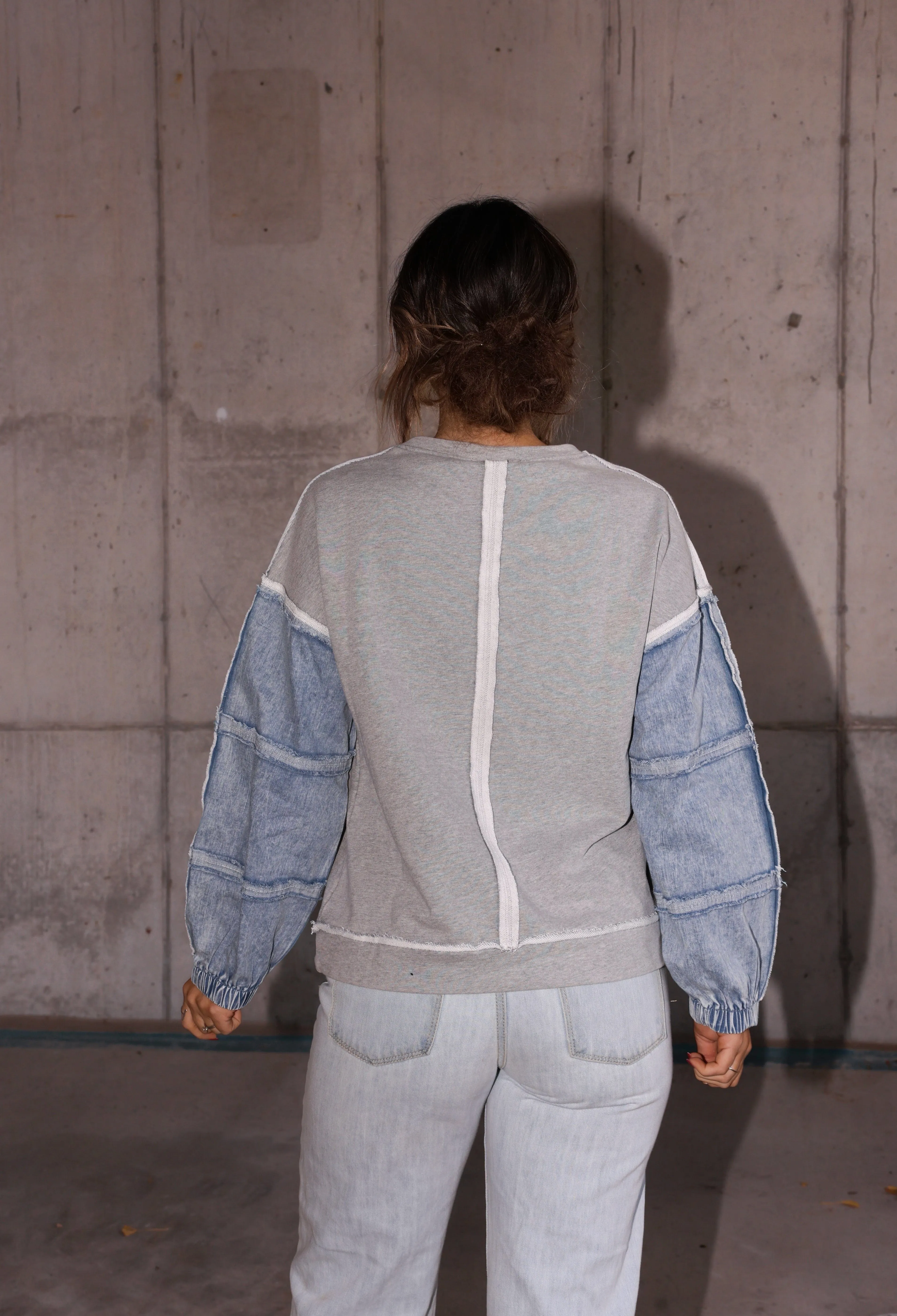 Washed Oversized Denim Top sold by LANE 201 product image thumbnail 3