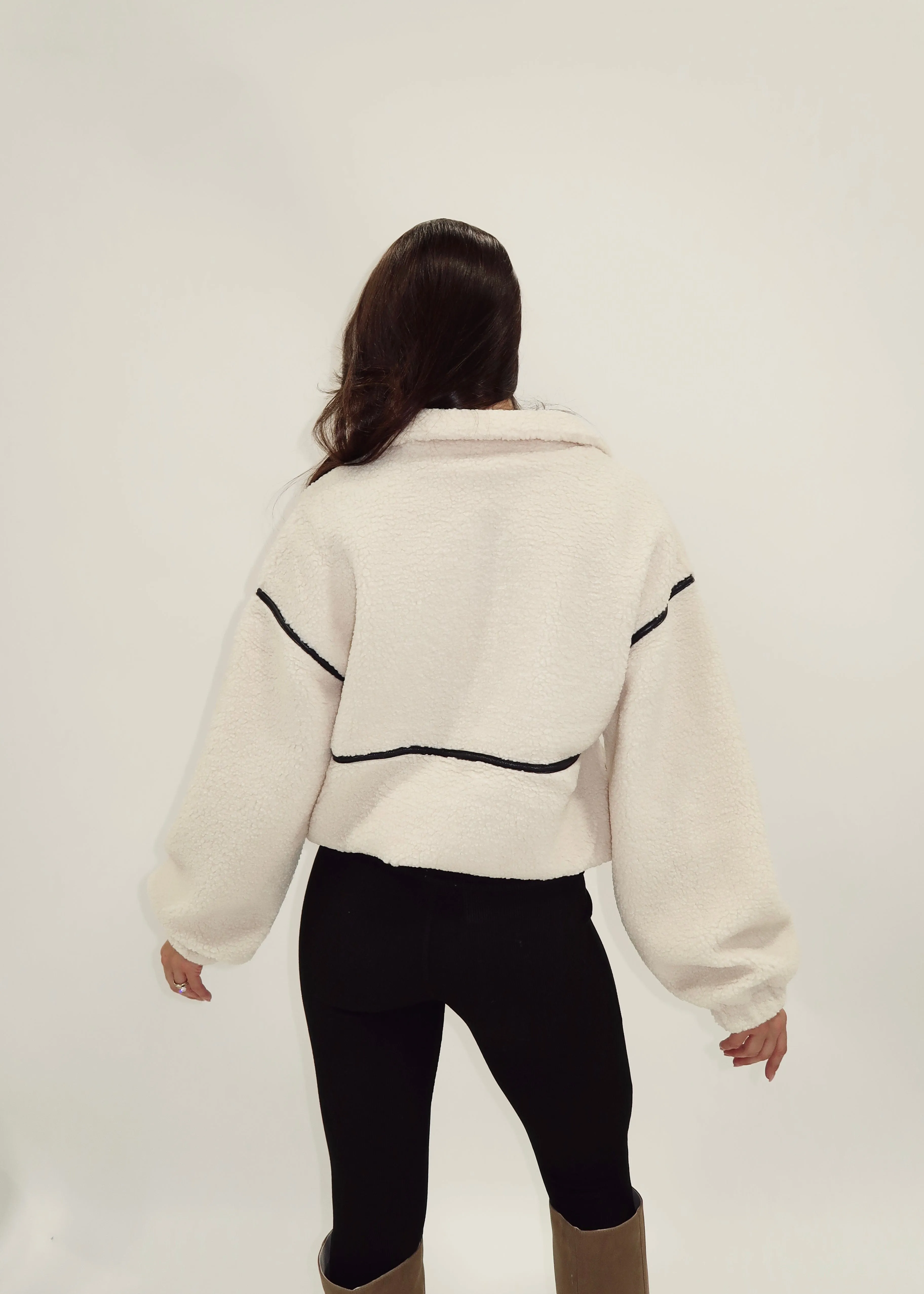 Luxe Leather Lined Sherpa Jacket sold by LANE 201 product image thumbnail 2