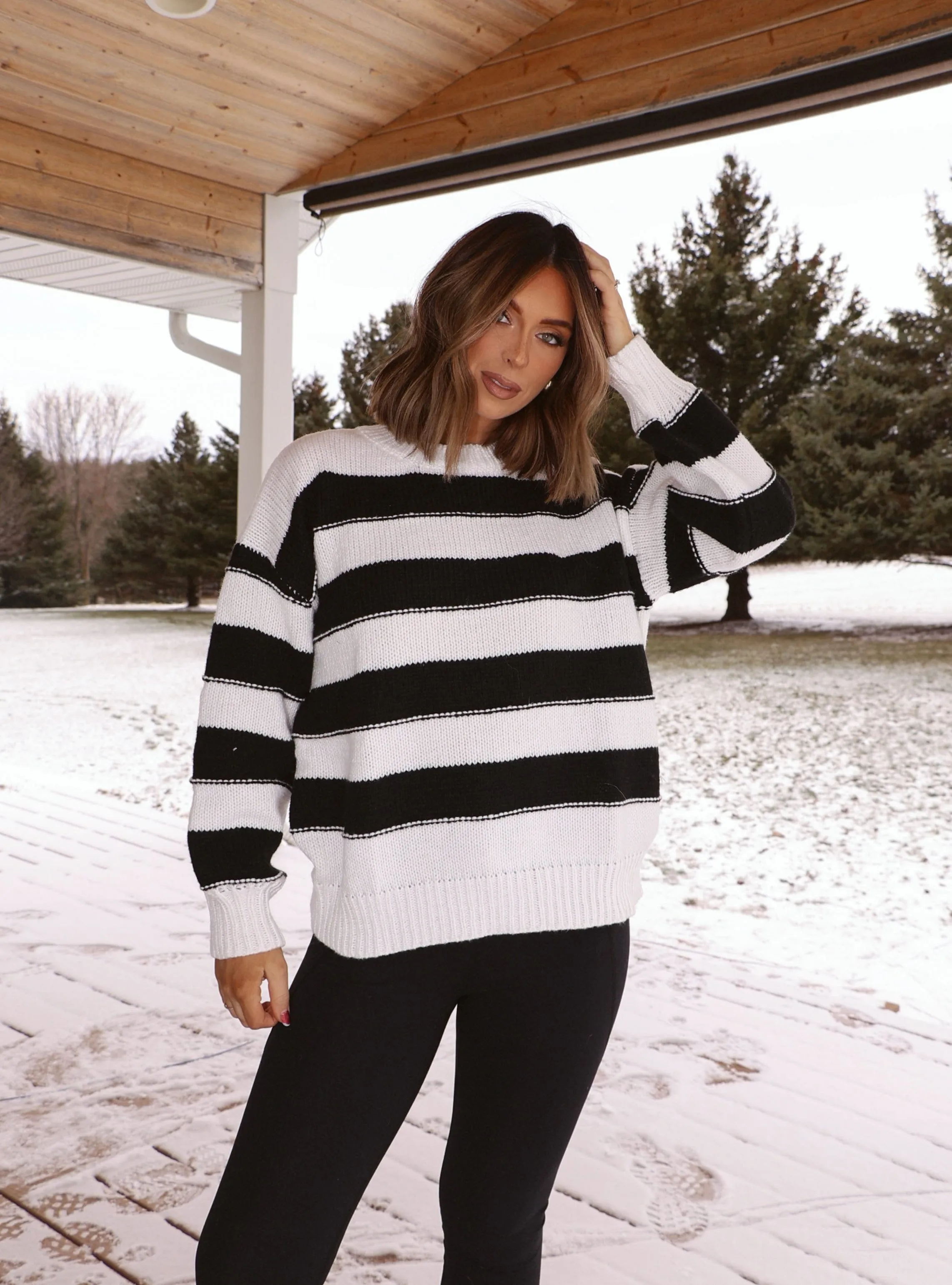 Snowfall Striped Sweater sold by LANE 201