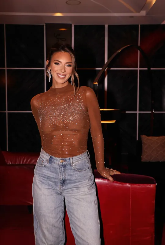 Glitz Mesh Top sold by LANE 201