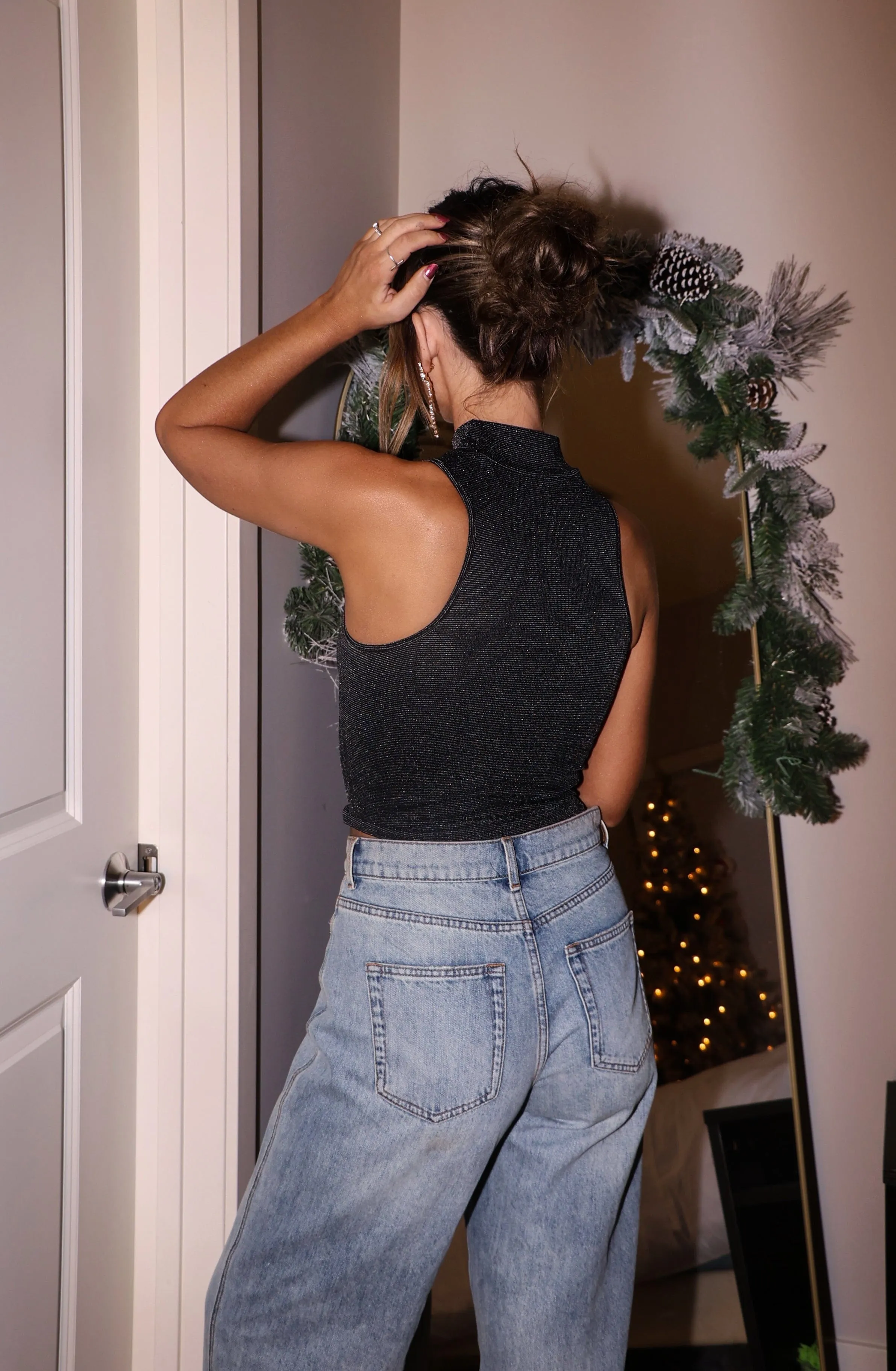 Glimmer Mock Neck Tank sold by LANE 201 product image thumbnail 3