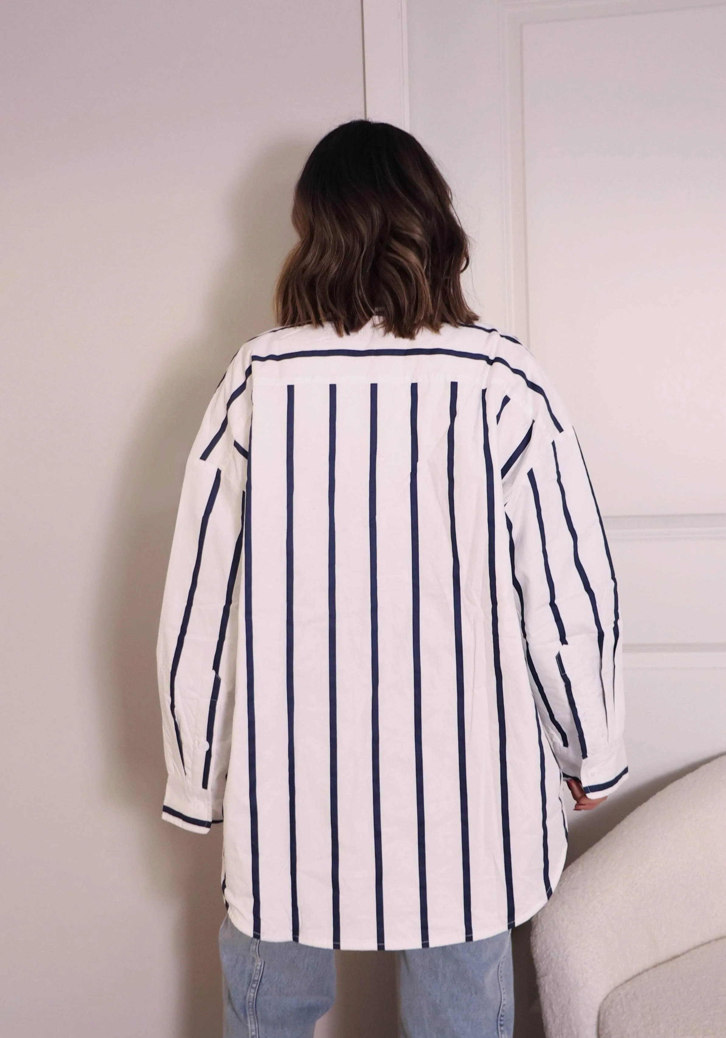 Striped Padded Oversized Shacket sold by LANE 201 product image thumbnail 3