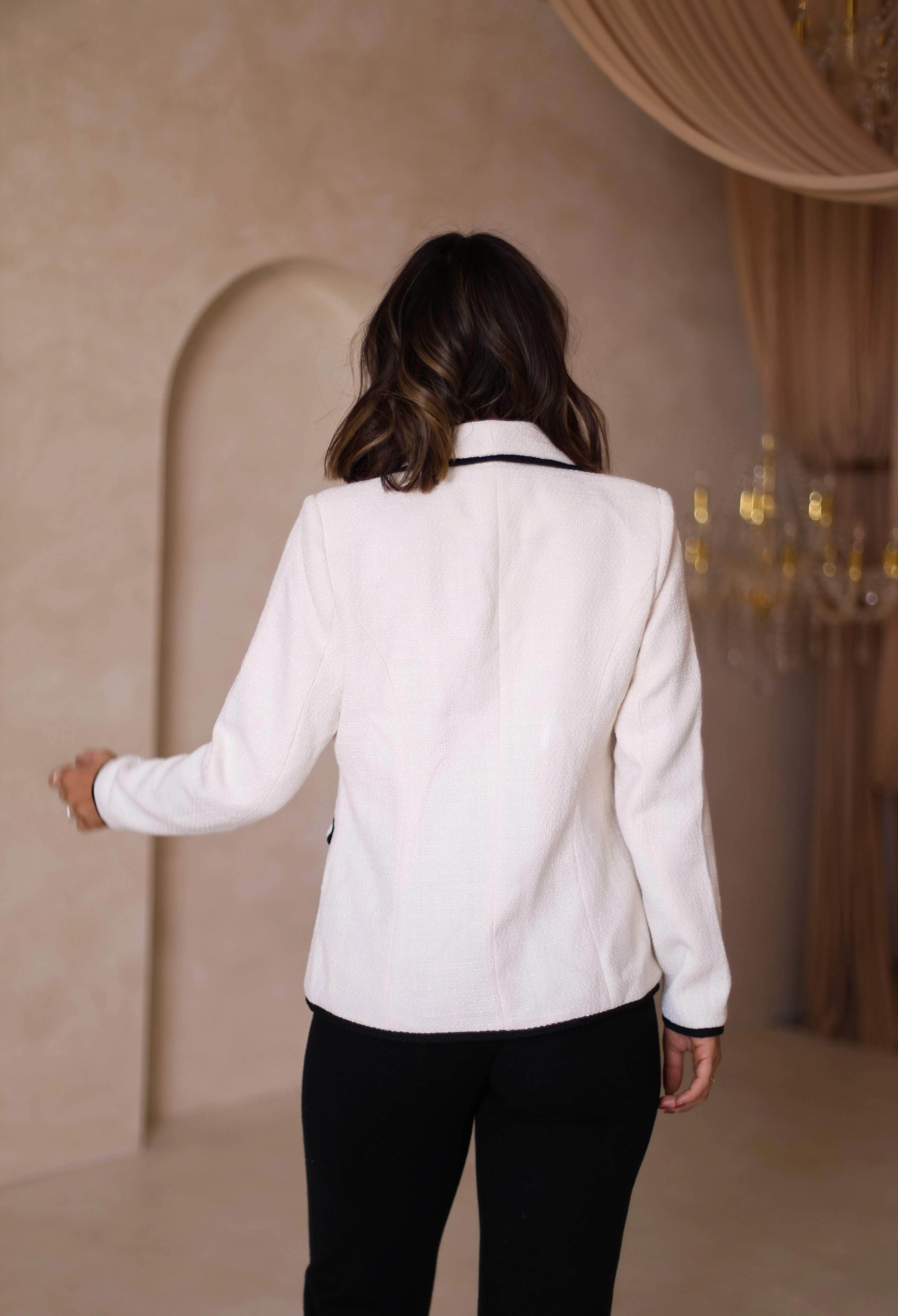 Contrast Binding Boucle Blazer sold by LANE 201 product image thumbnail 5