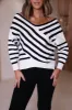 Overlapped Striped Sweater sold by LANE 201