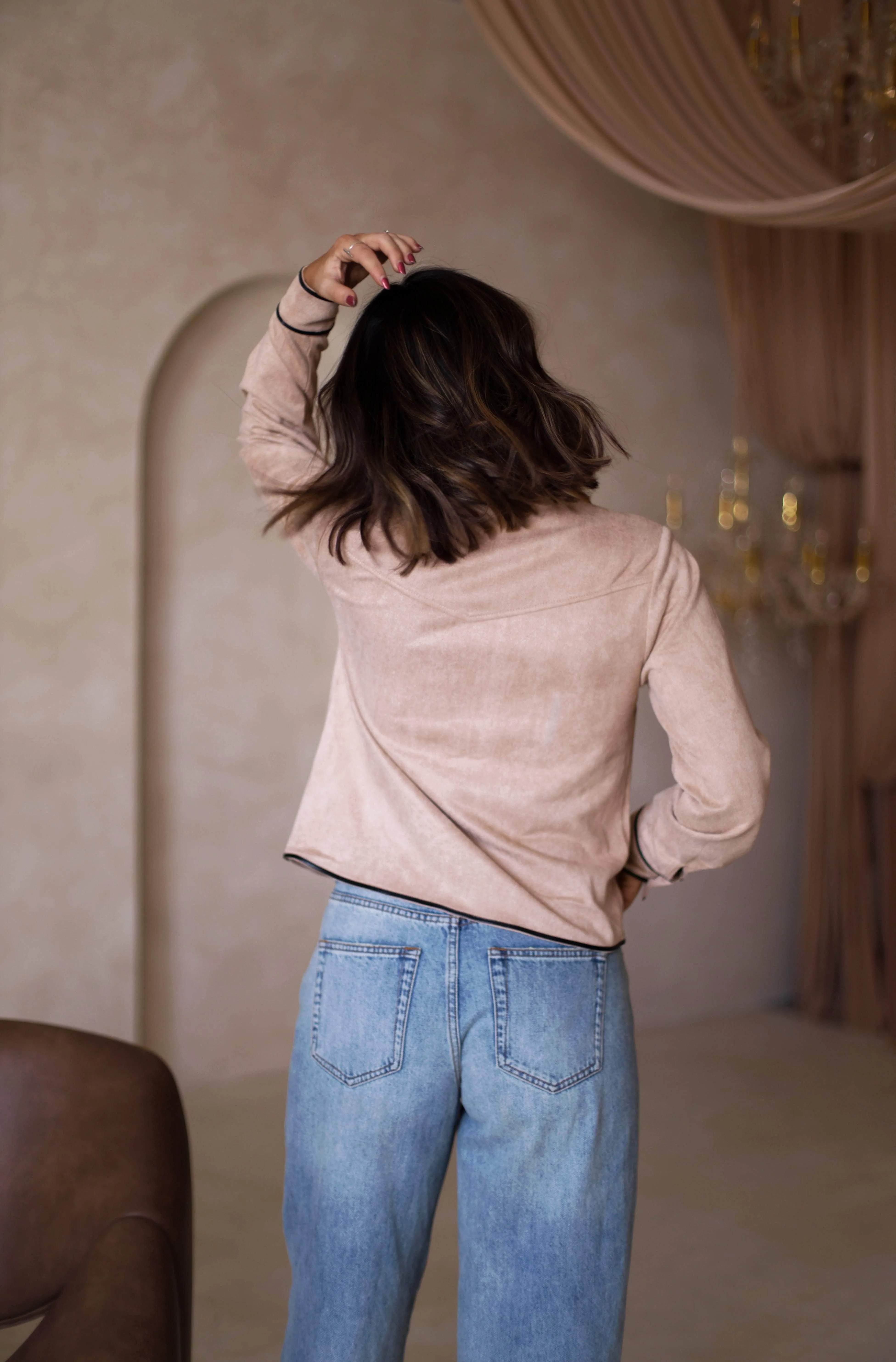 Leather Binding Suede Jacket sold by LANE 201 product image thumbnail 3