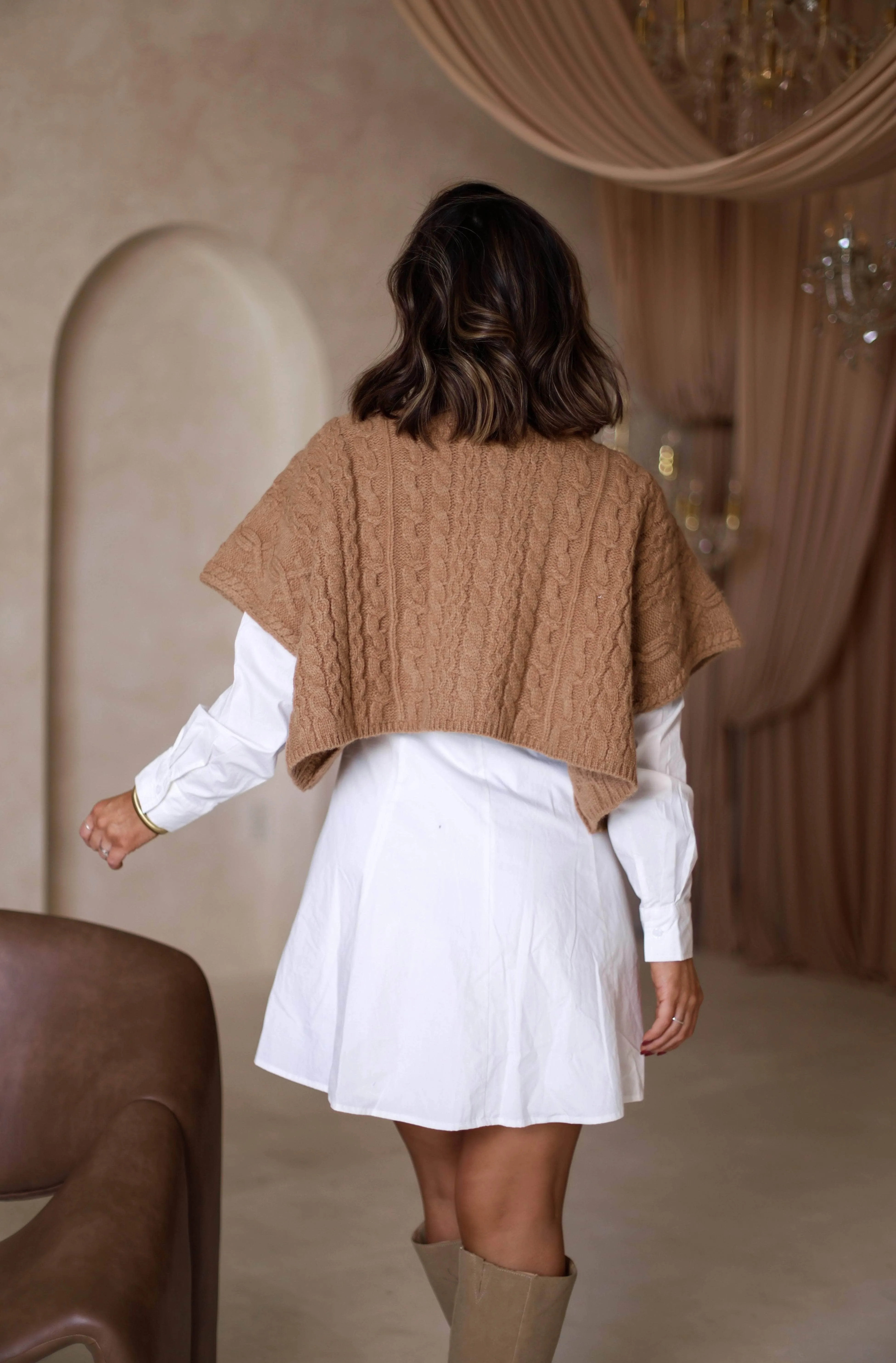 Beige Cable Knit Vest sold by LANE 201 product image thumbnail 3