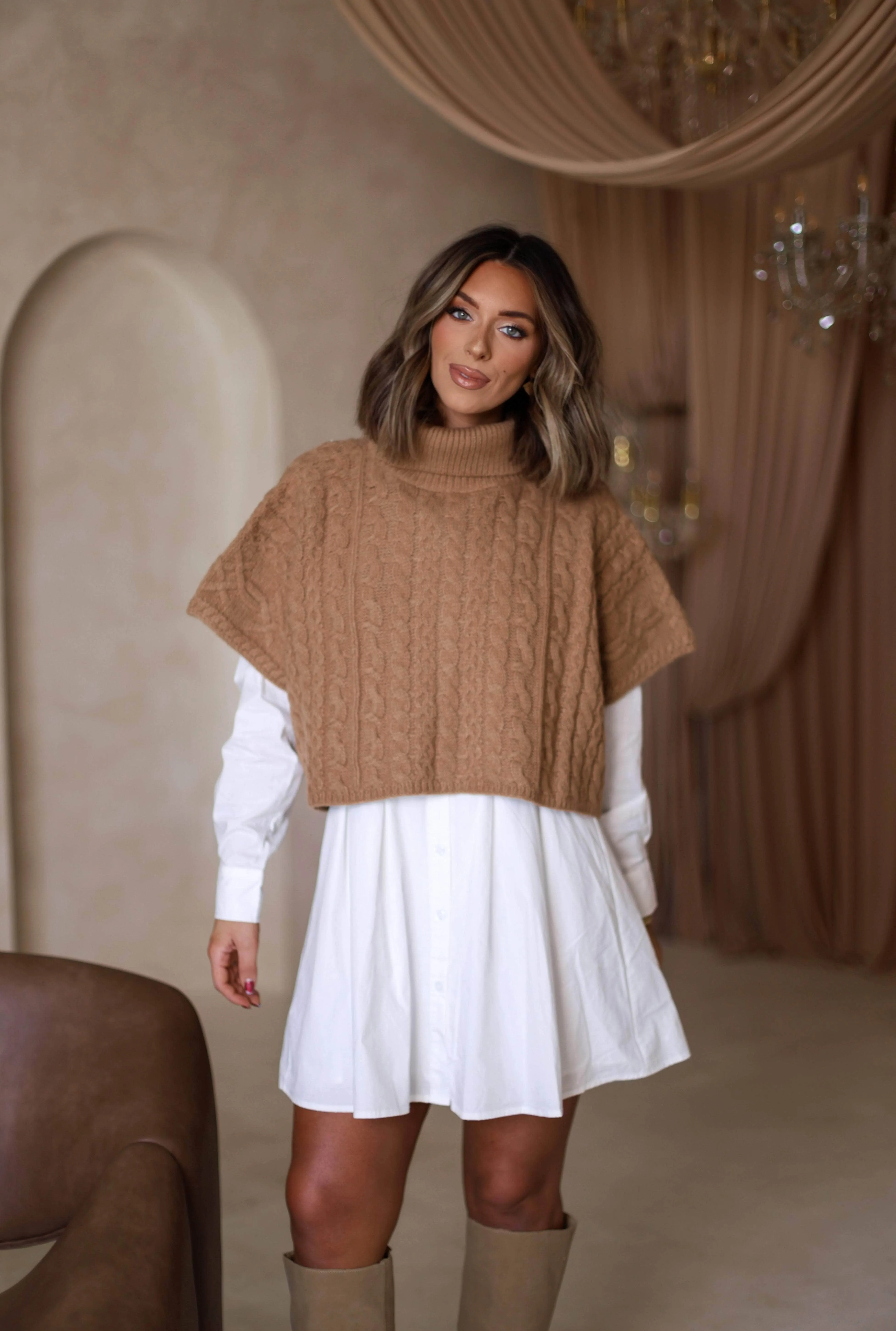 Beige Cable Knit Vest sold by LANE 201