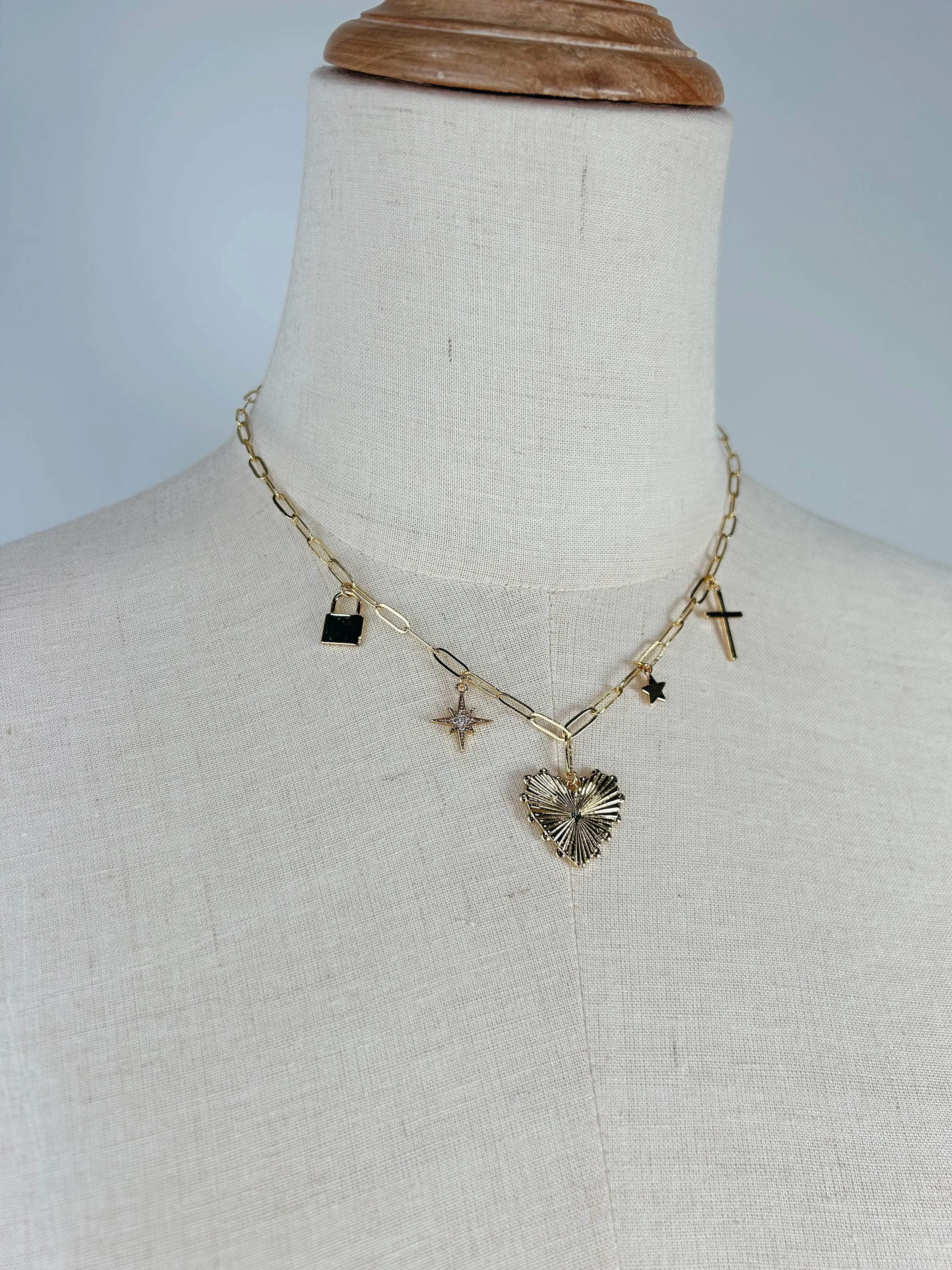 Heart Charm Necklace sold by LANE 201