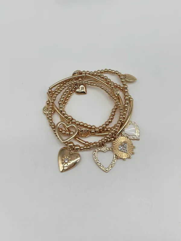 Heart Charm Bracelet Set sold by LANE 201