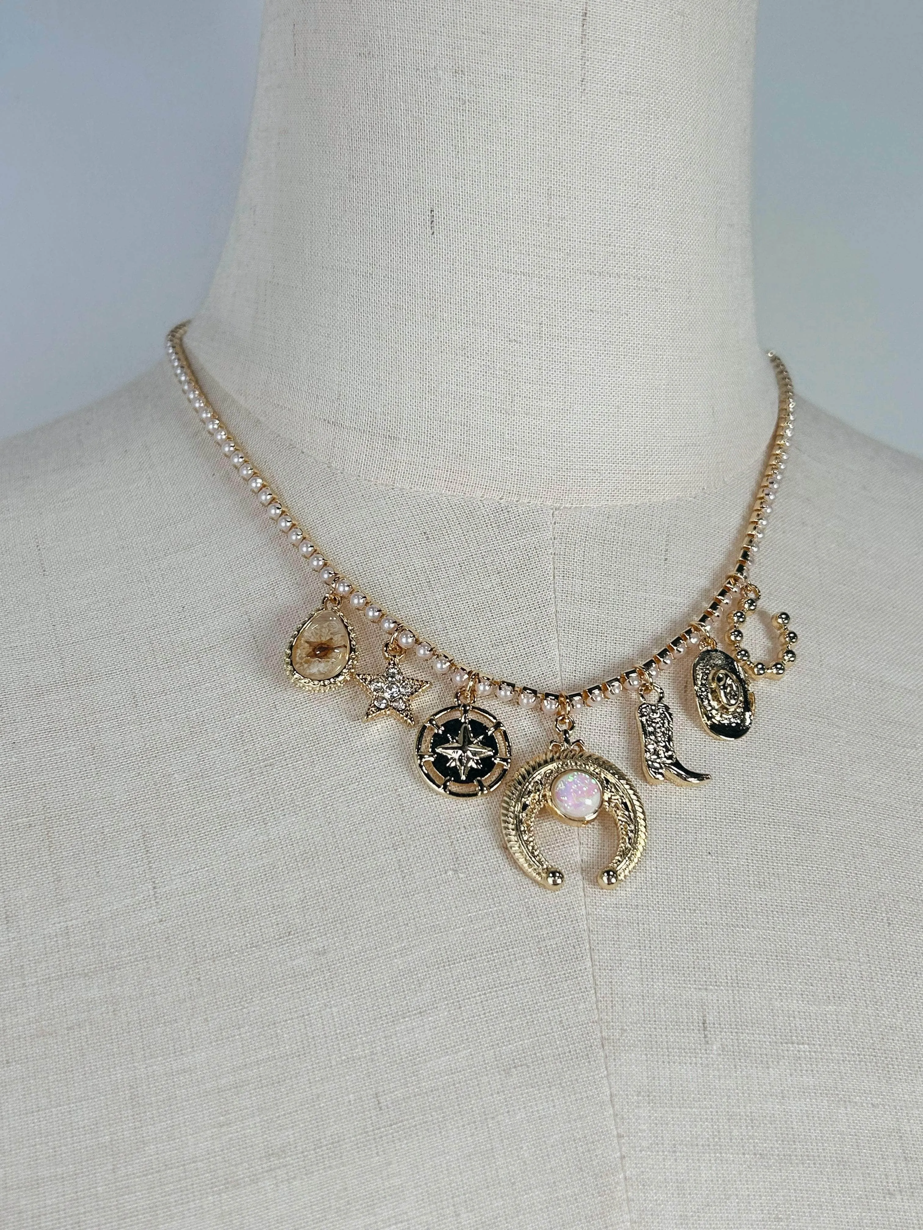 Cowboy Charm Necklace sold by LANE 201