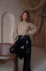 Beige Cable Knit Crop Sweater sold by LANE 201