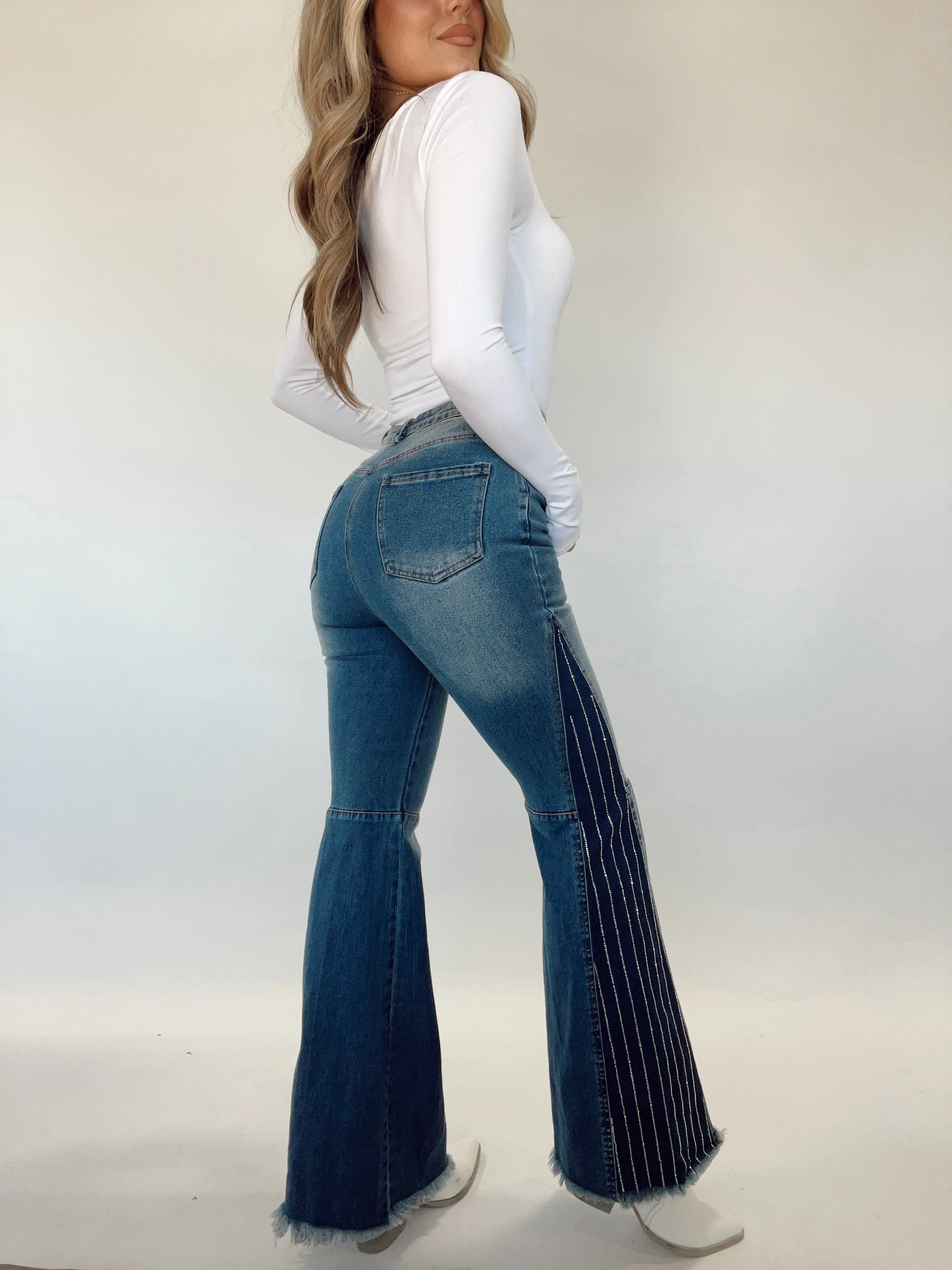 Flare Rhinestone Denim sold by LANE 201 product image thumbnail 4