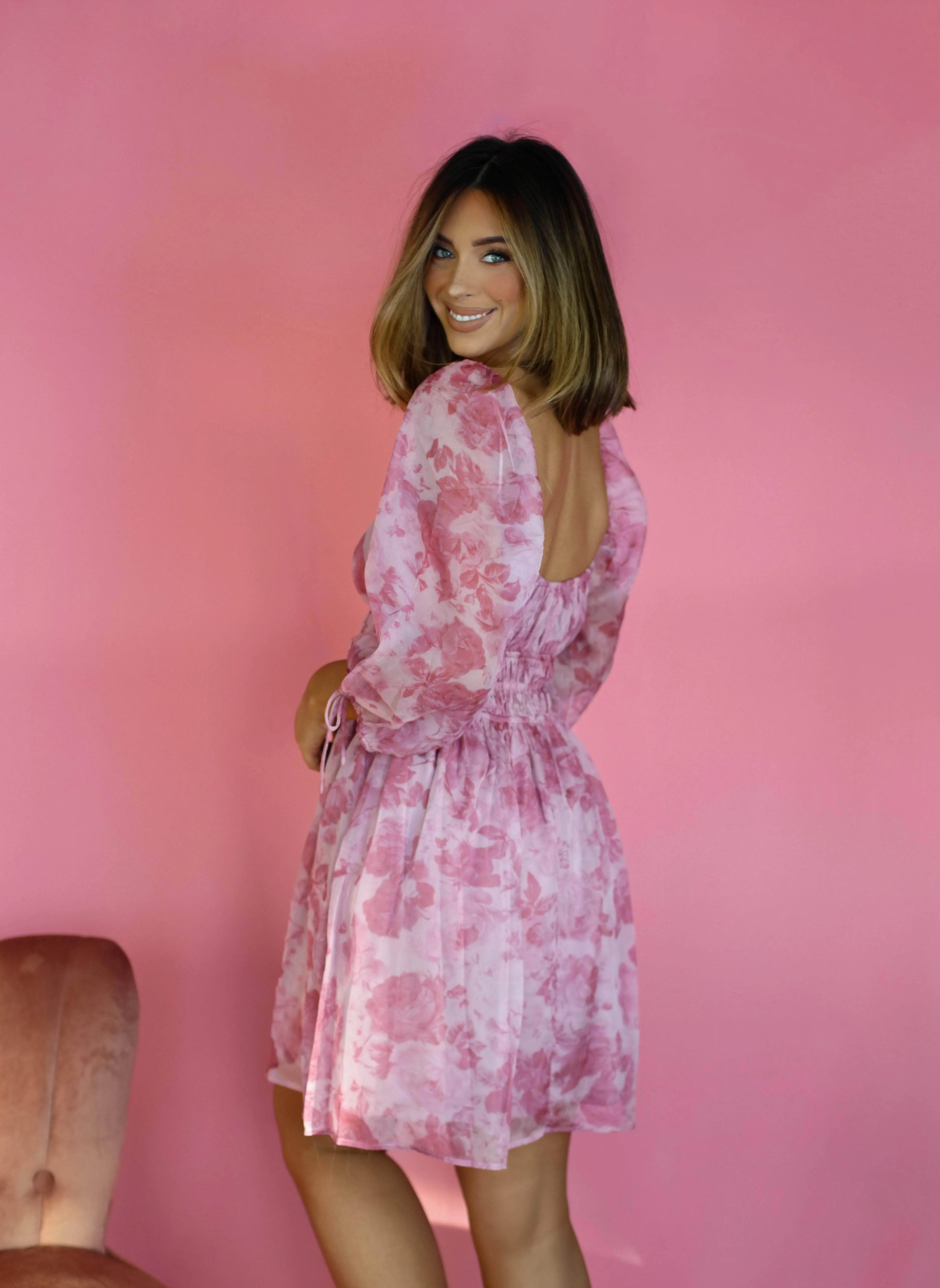 Blush Blossoms Mini Dress sold by LANE 201 product image thumbnail 2