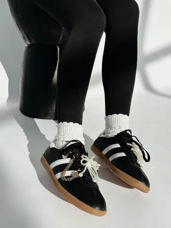 Black Charm Sneaker sold by LANE 201