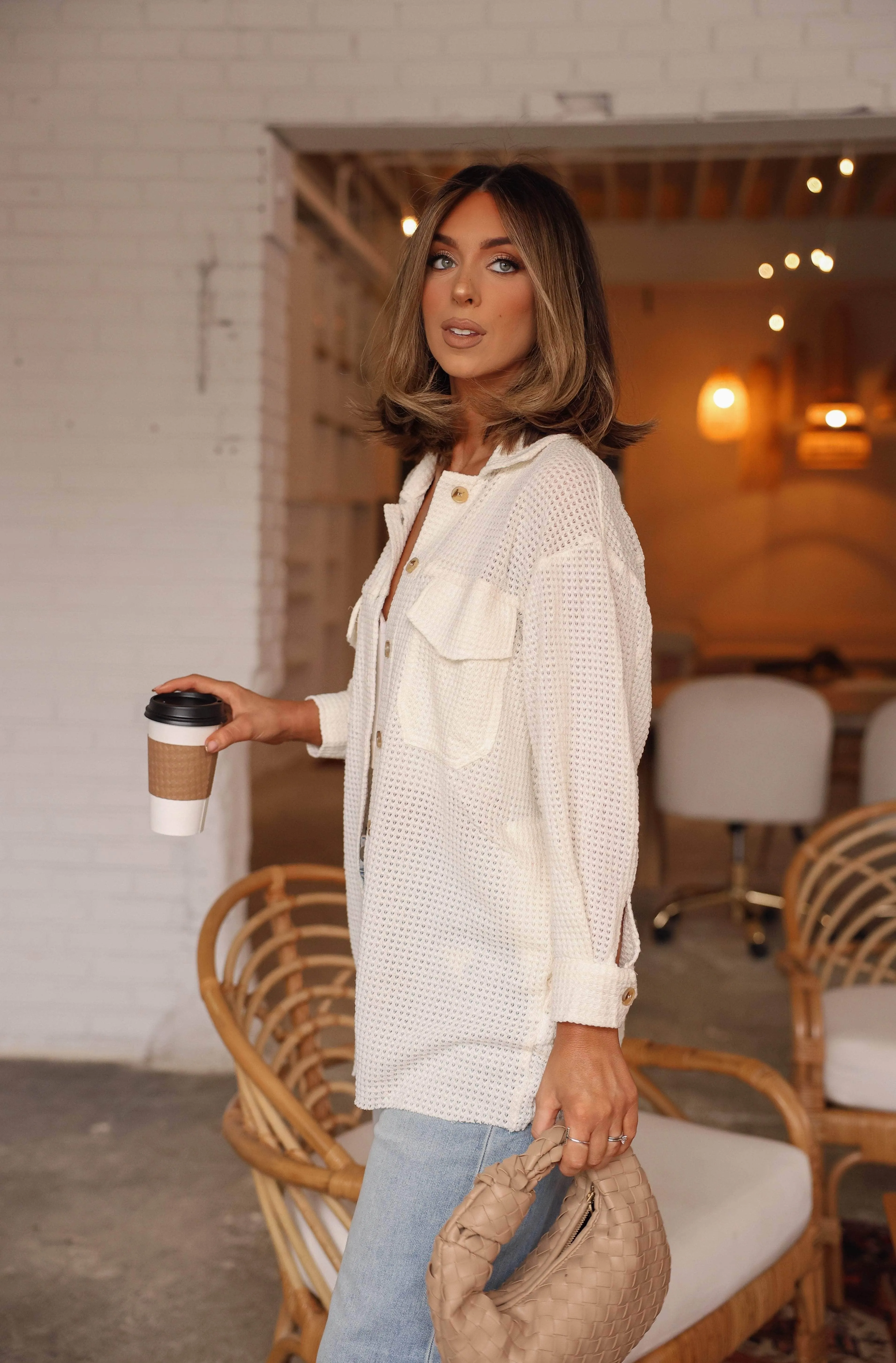 Waffle Knit Button Down sold by LANE 201 product image thumbnail 4