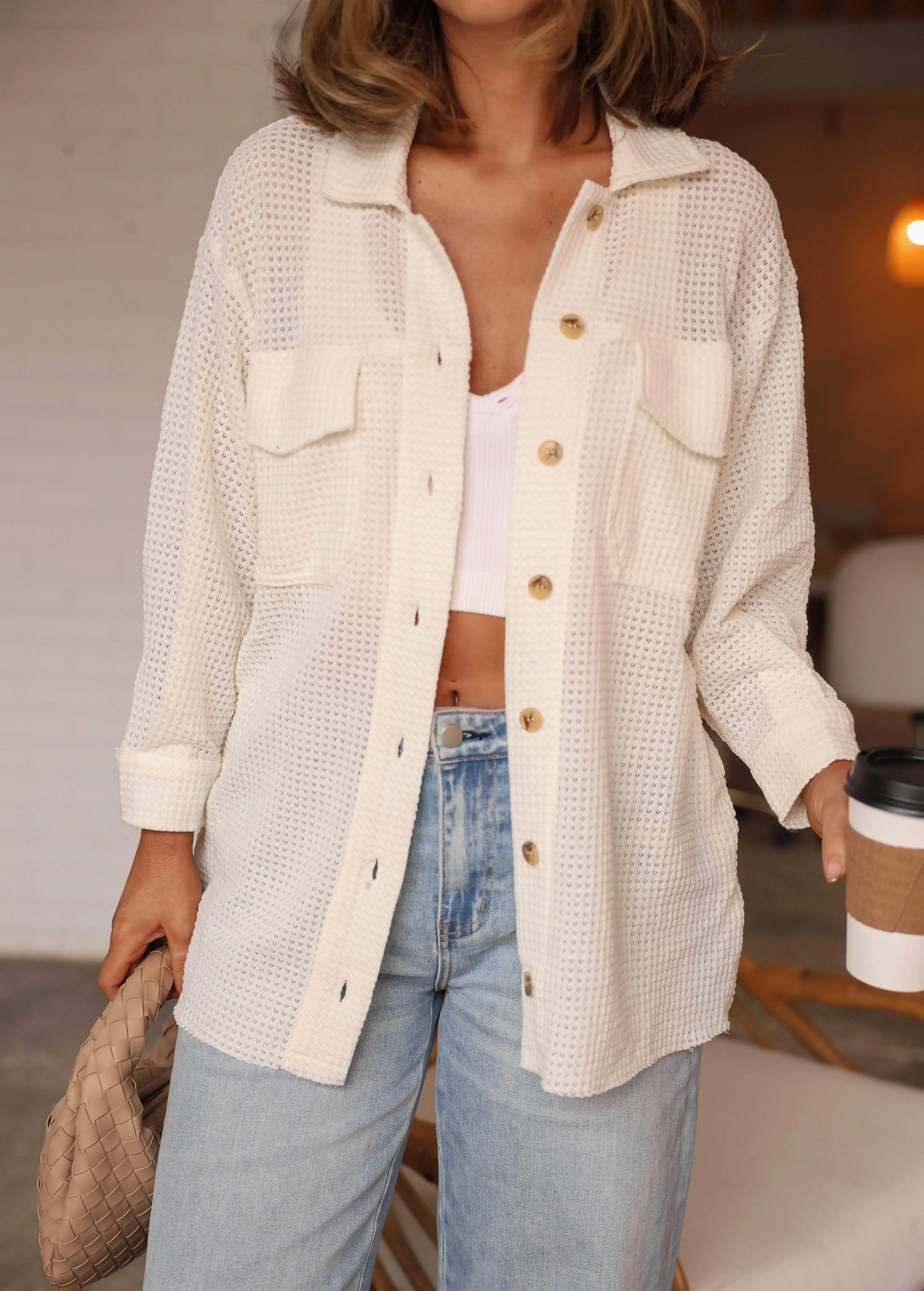 Waffle Knit Button Down sold by LANE 201 product image thumbnail 2