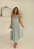 Sage Tulle Midi Dress sold by LANE 201
