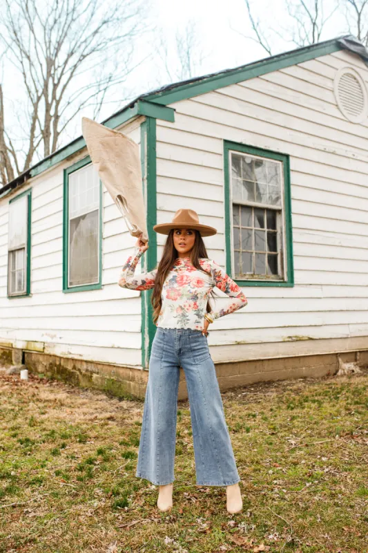 Maren Wide Leg Denim sold by LANE 201