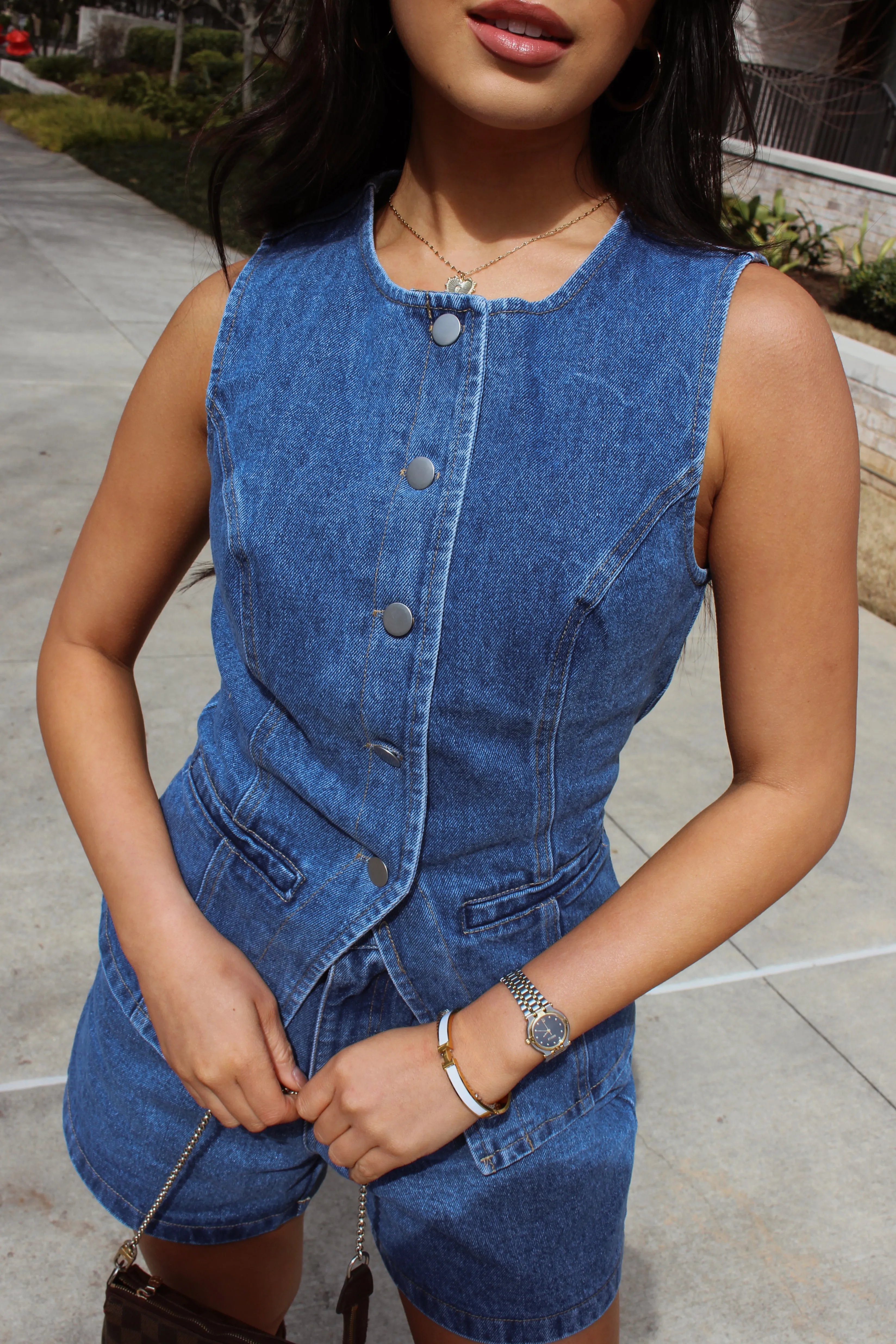 Westwood Denim Vest Top sold by LANE 201 product image thumbnail 2
