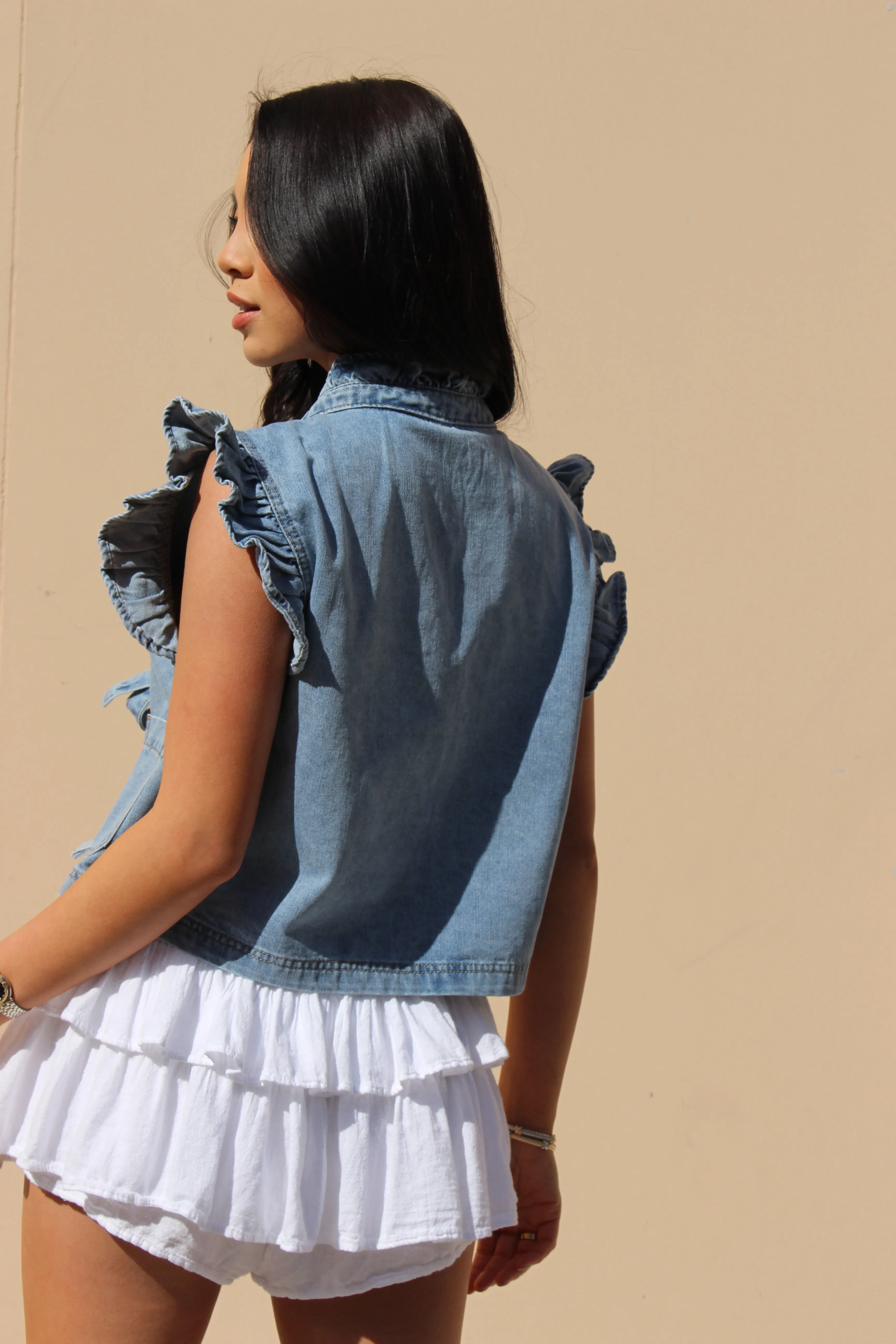 Everly Denim Tie Top sold by LANE 201 product image thumbnail 2