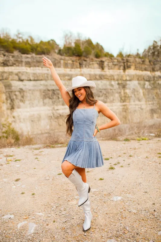 Denim Drop Waist Dress made by Promesa