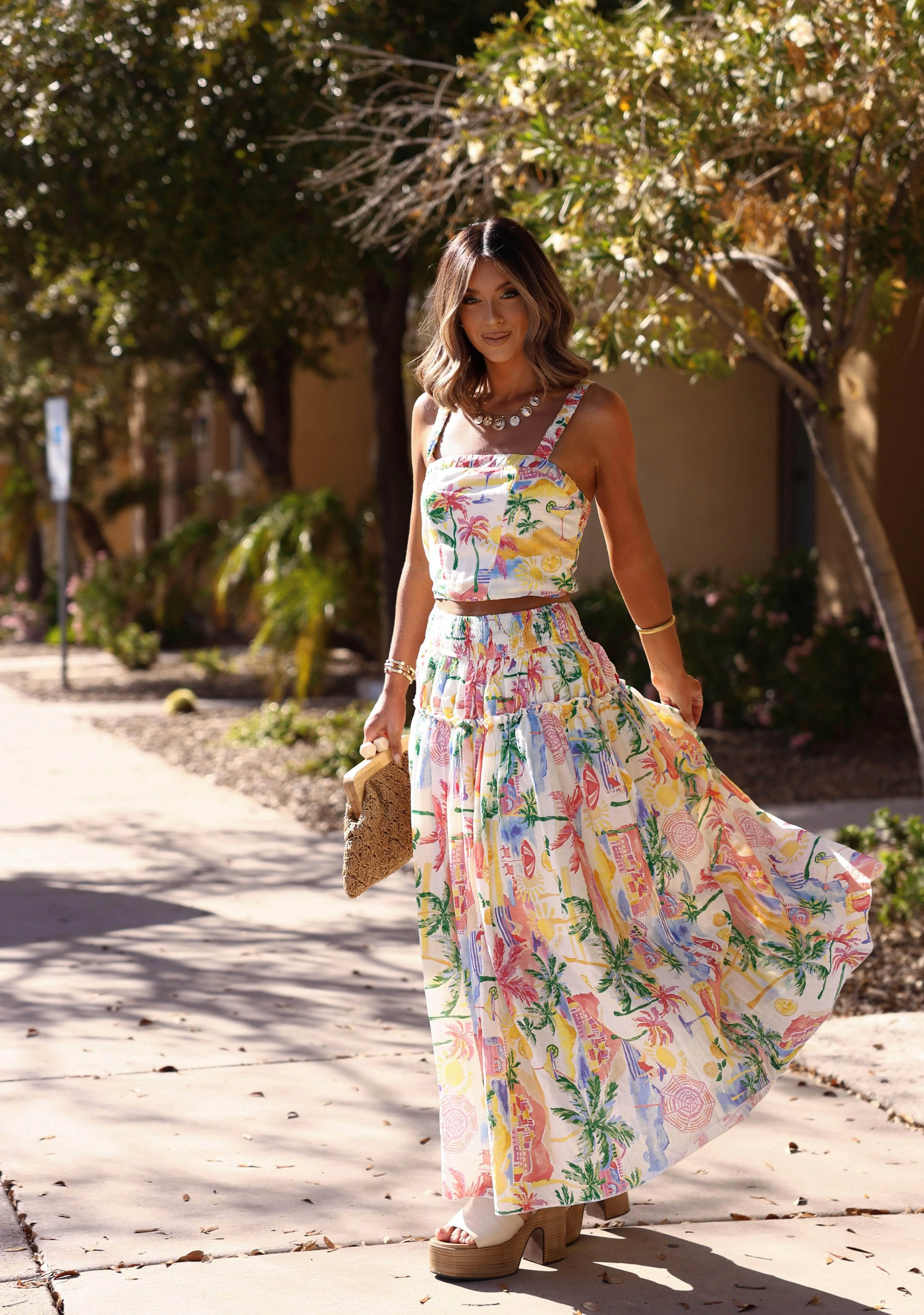 Painted Palms Skirt sold by LANE 201 product image thumbnail 3